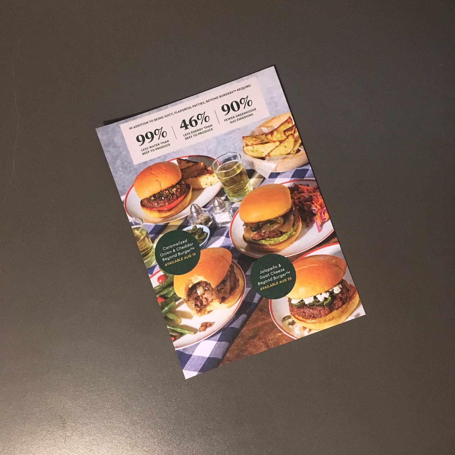 beyond burger promo card front