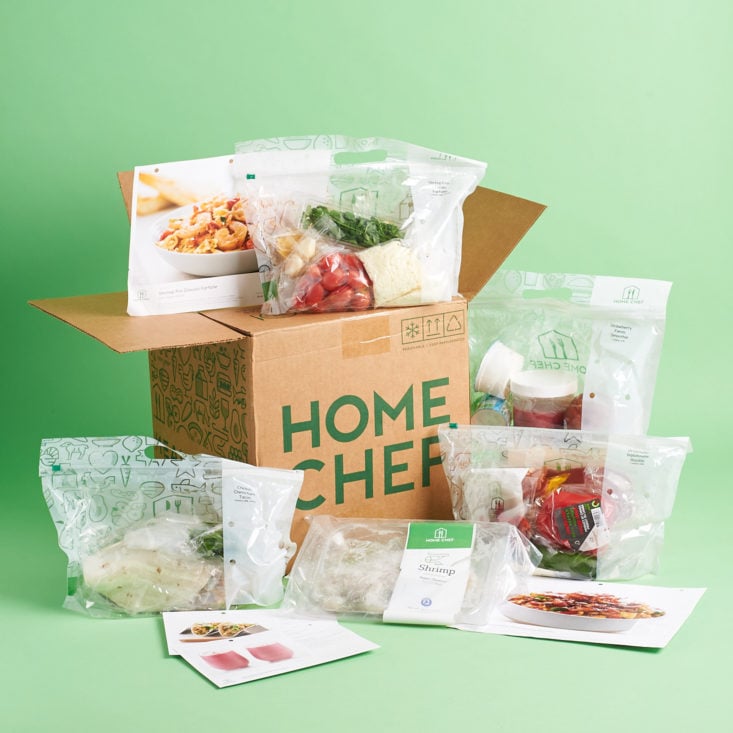 home chef delivery showing all of box contents