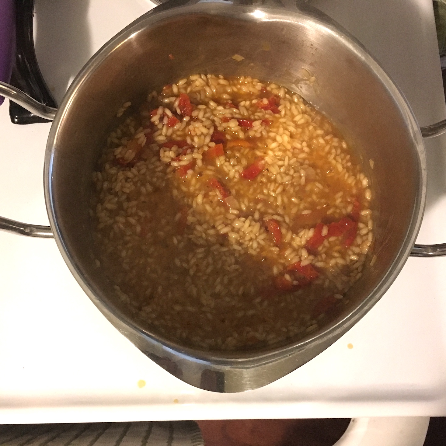 demi-glace and water added to the rice