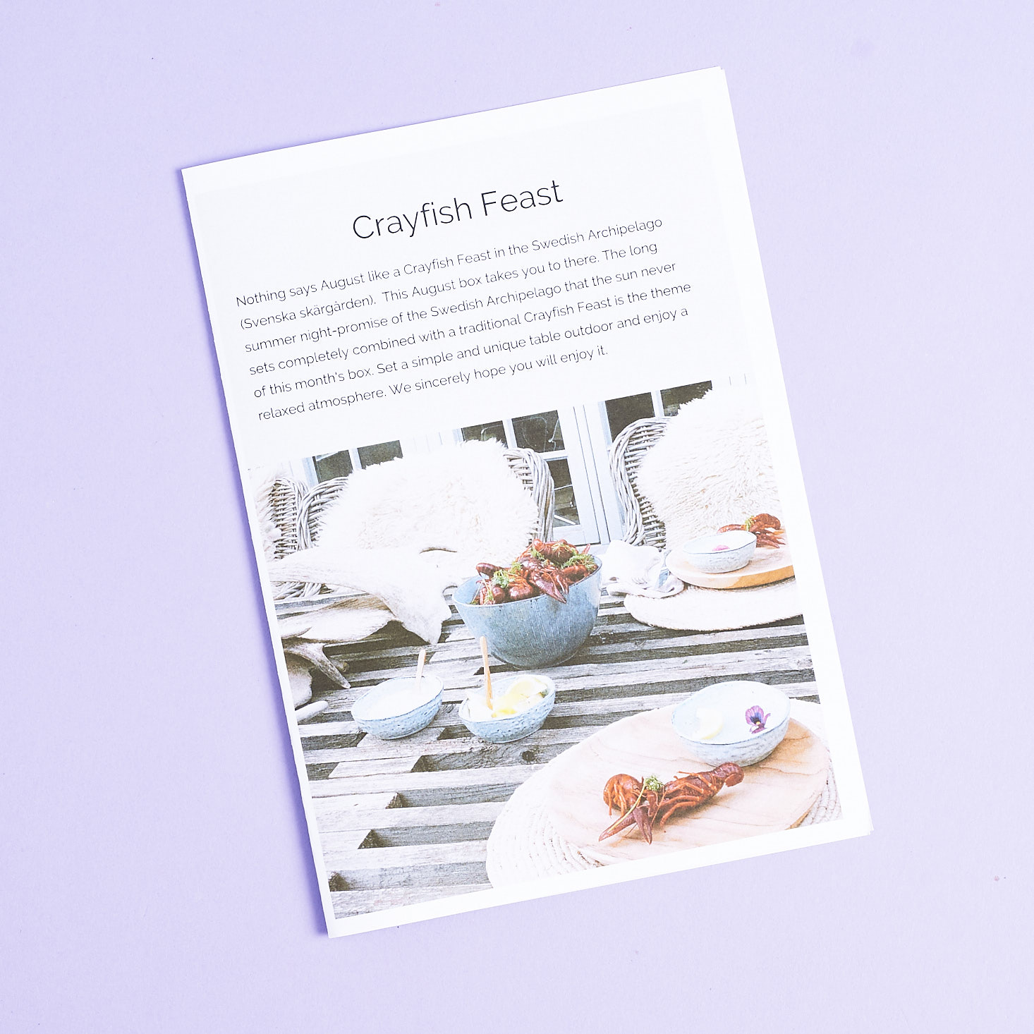 Norlii info sheet introducing Crayfish Feast theme