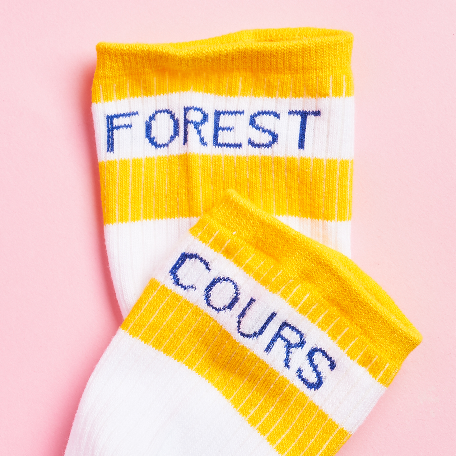 detail of top of yellow socks
