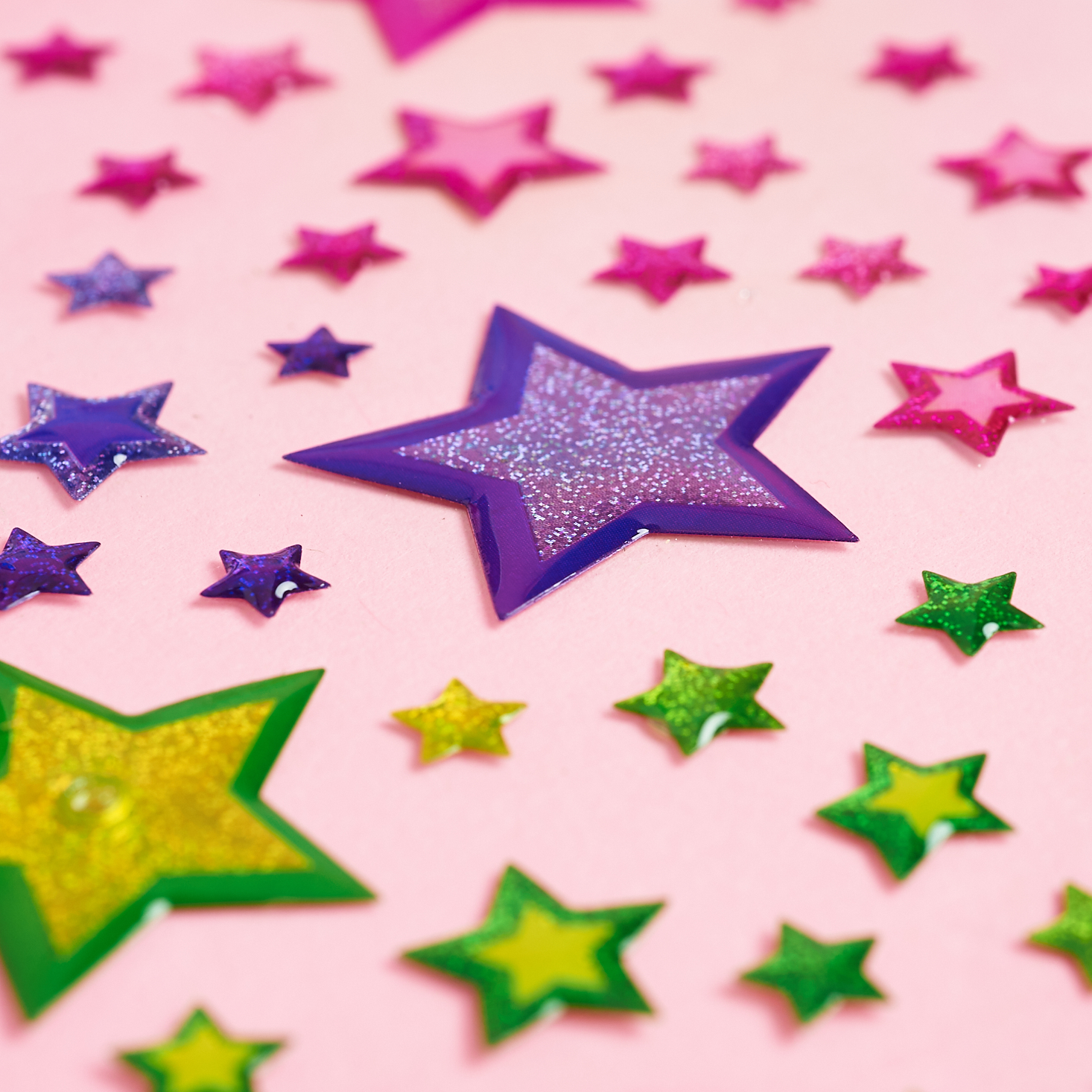 close up of Rainbow Stars Sticker Pack