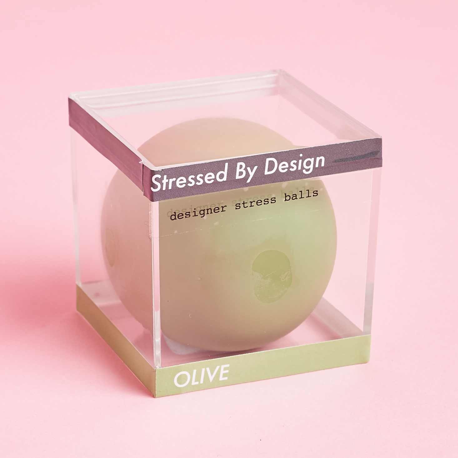 Stressed by Design Stress Ball in acrylic box
