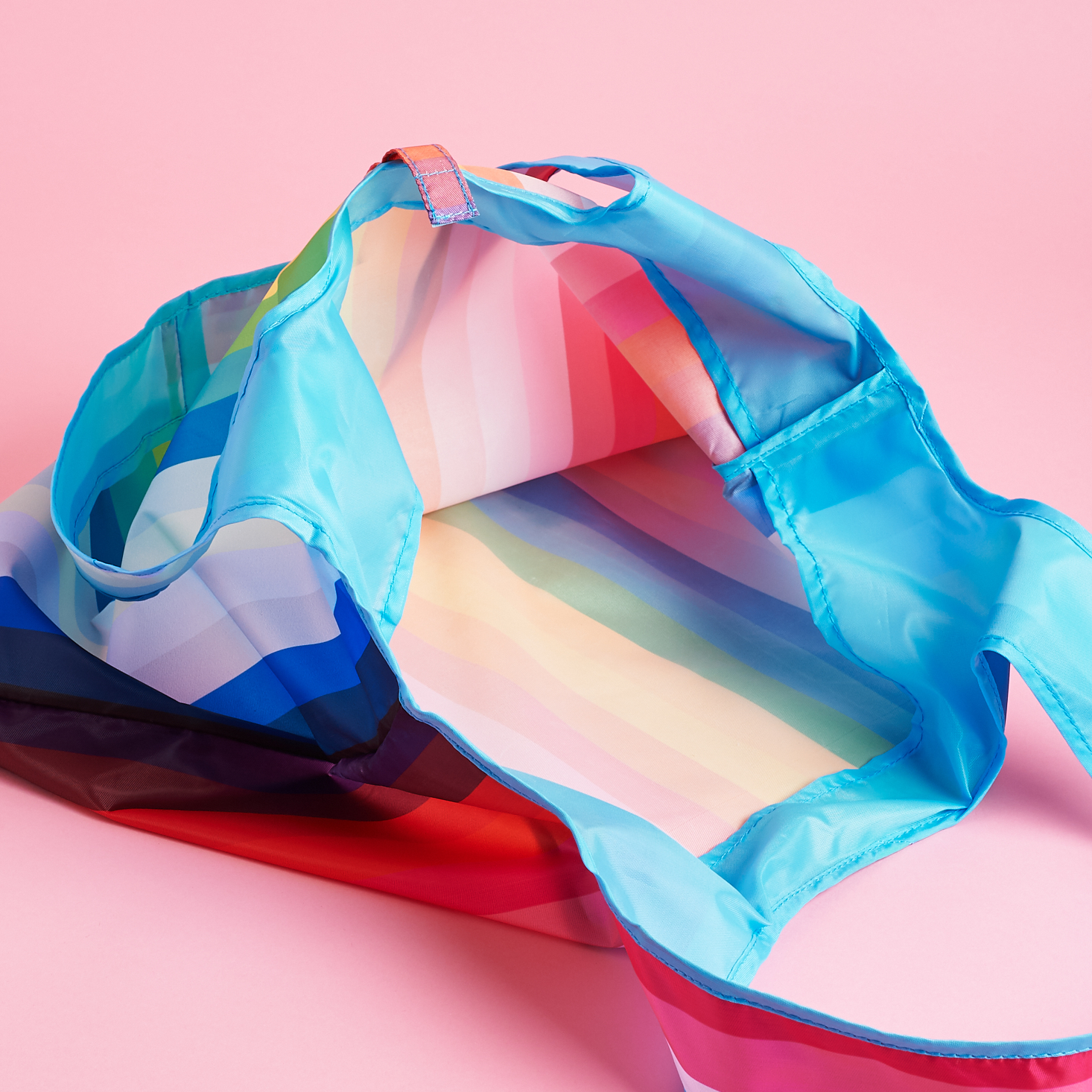 Looking inside the Paper Source Re-Usable Rainbow Tote