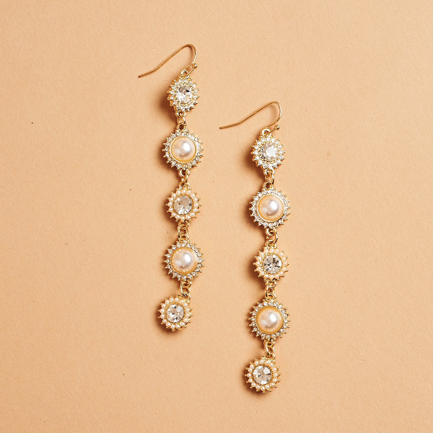 long gold and pearl earrings