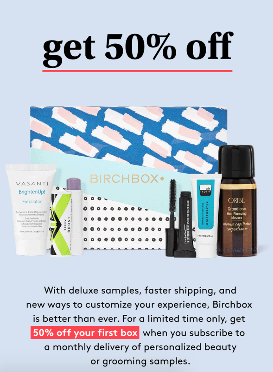 Birchbox Coupon – 50% Off Your First Box!