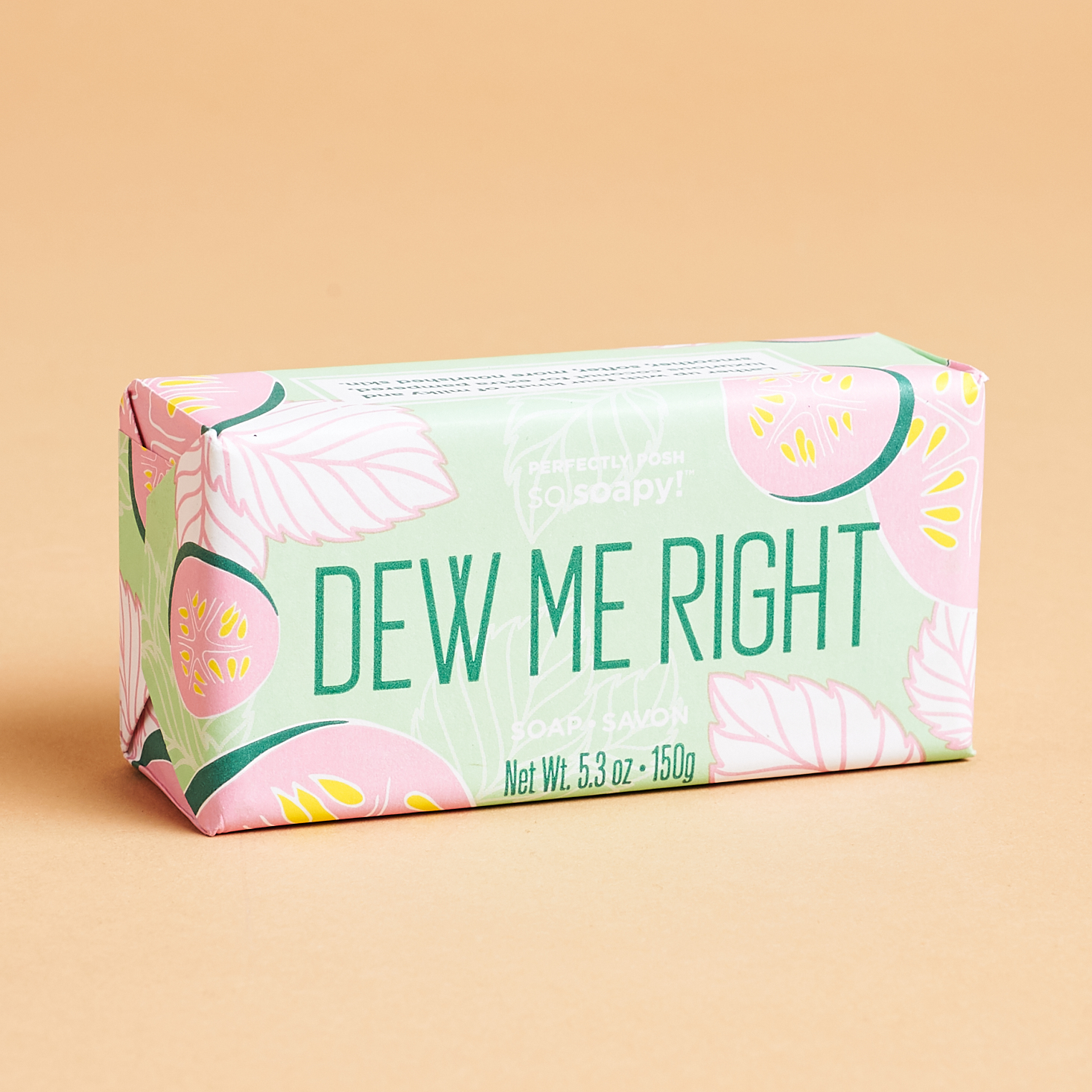 Perfectly Posh Dew Me Right So Soapy Bath Bar in wrapper