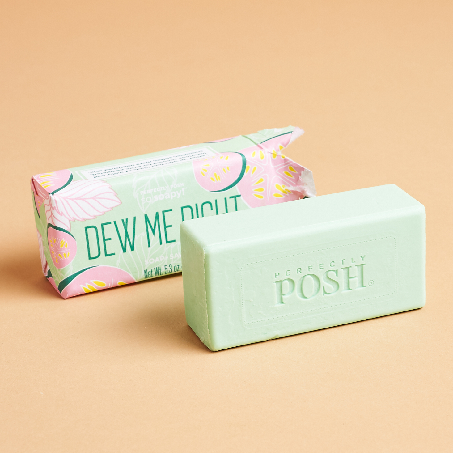 Perfectly Posh Dew Me Right So Soapy Bath Bar out of wrapping