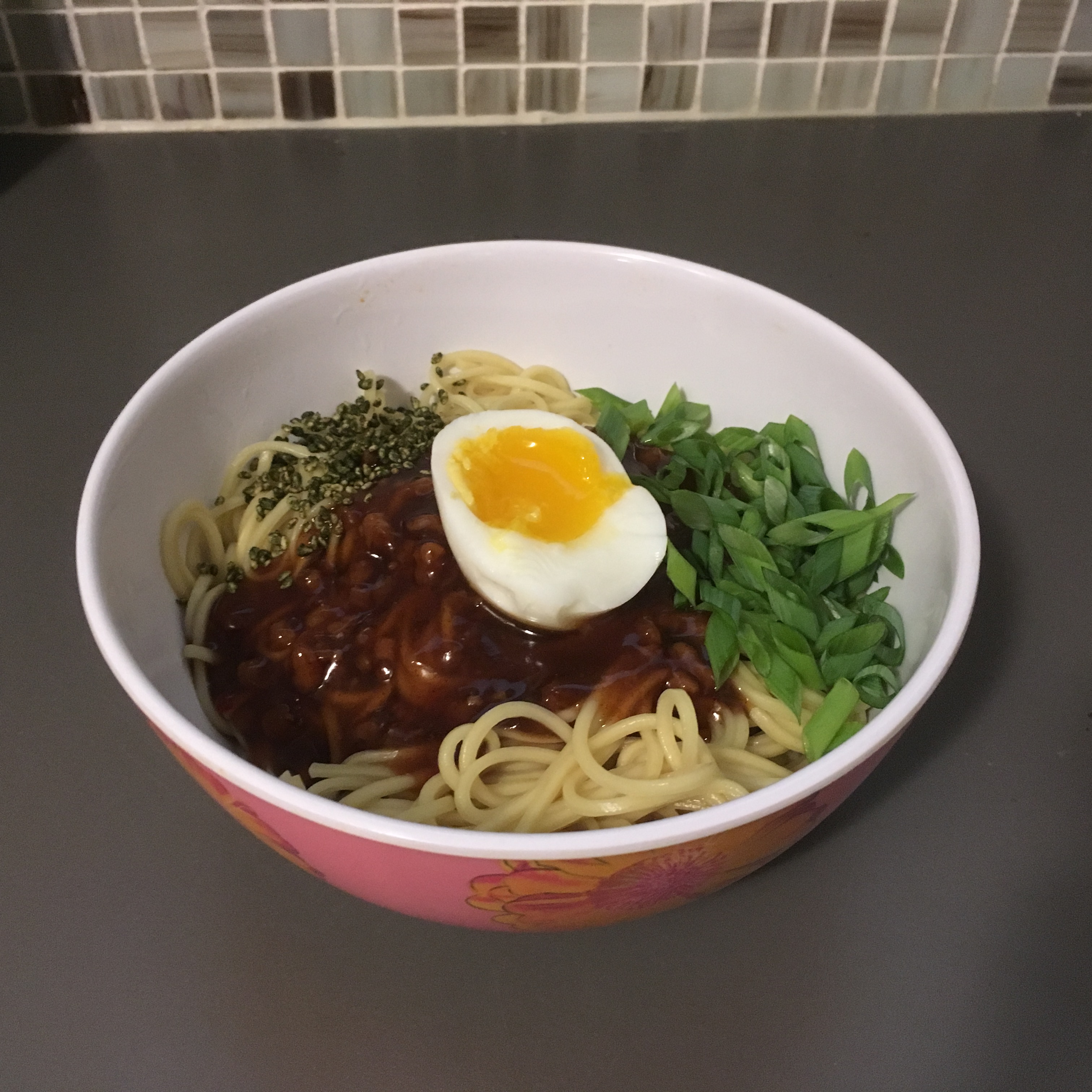 taiwan mix soba sauce plated