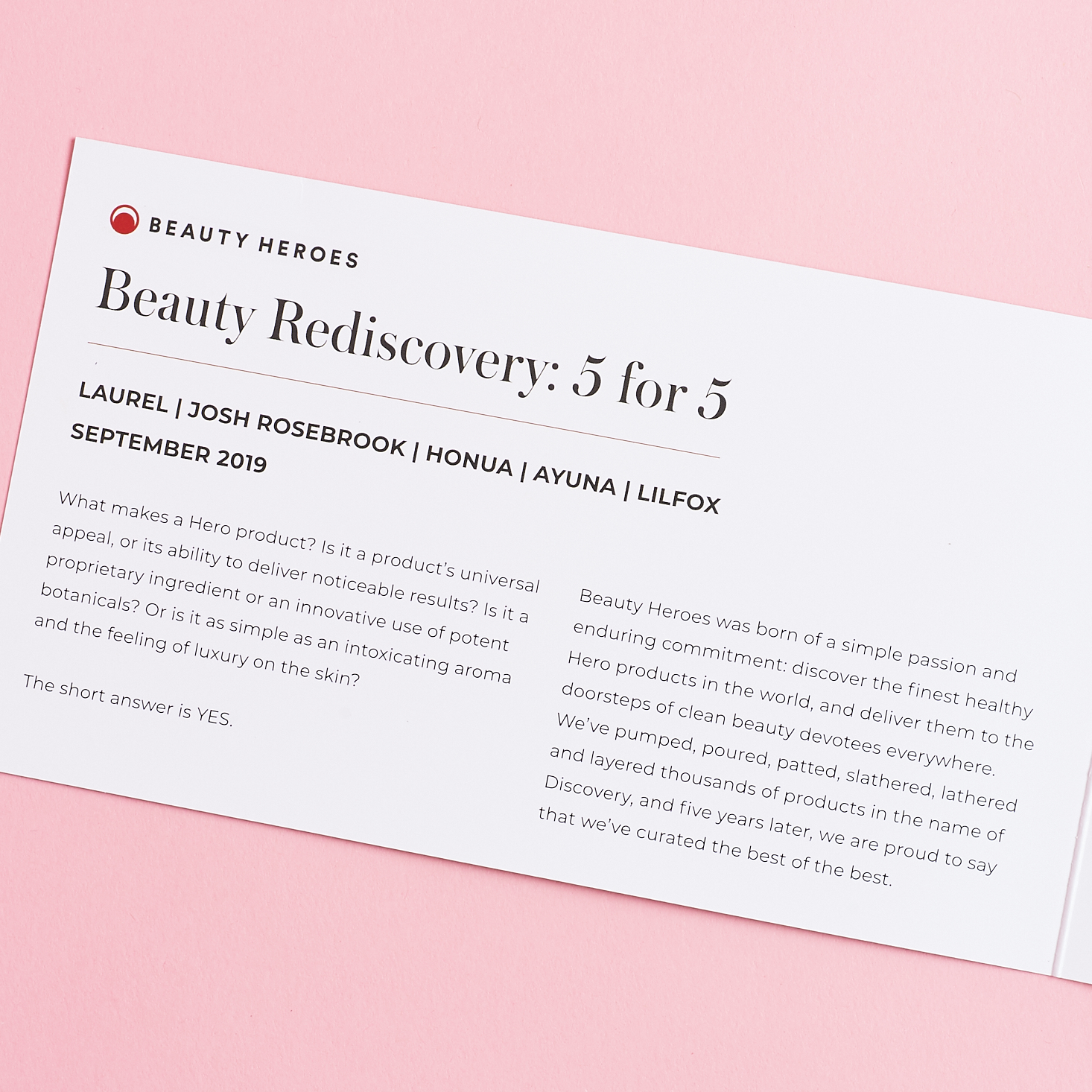 Introduction to booklet celebrating 5 years of Beauty Heroes