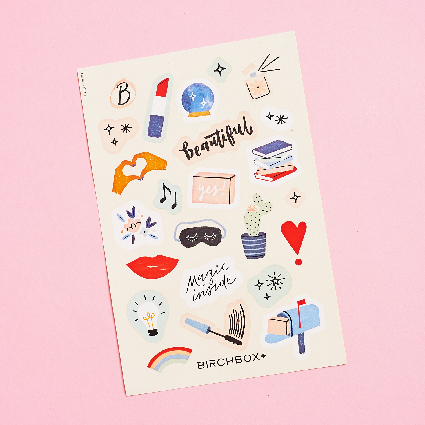 Birchbox sticker sheet