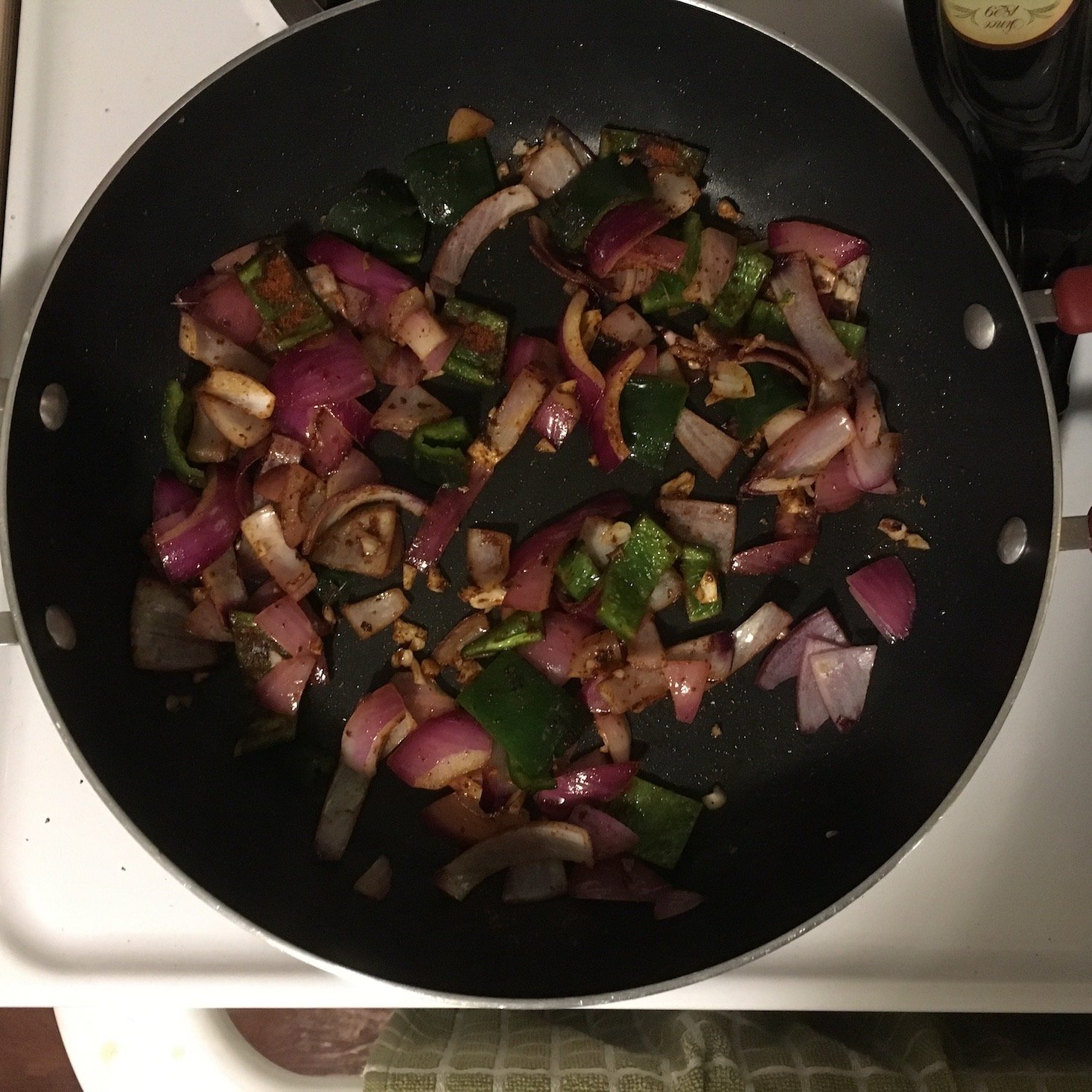 elote-style vegetable tostadas seasoned peppers and onions