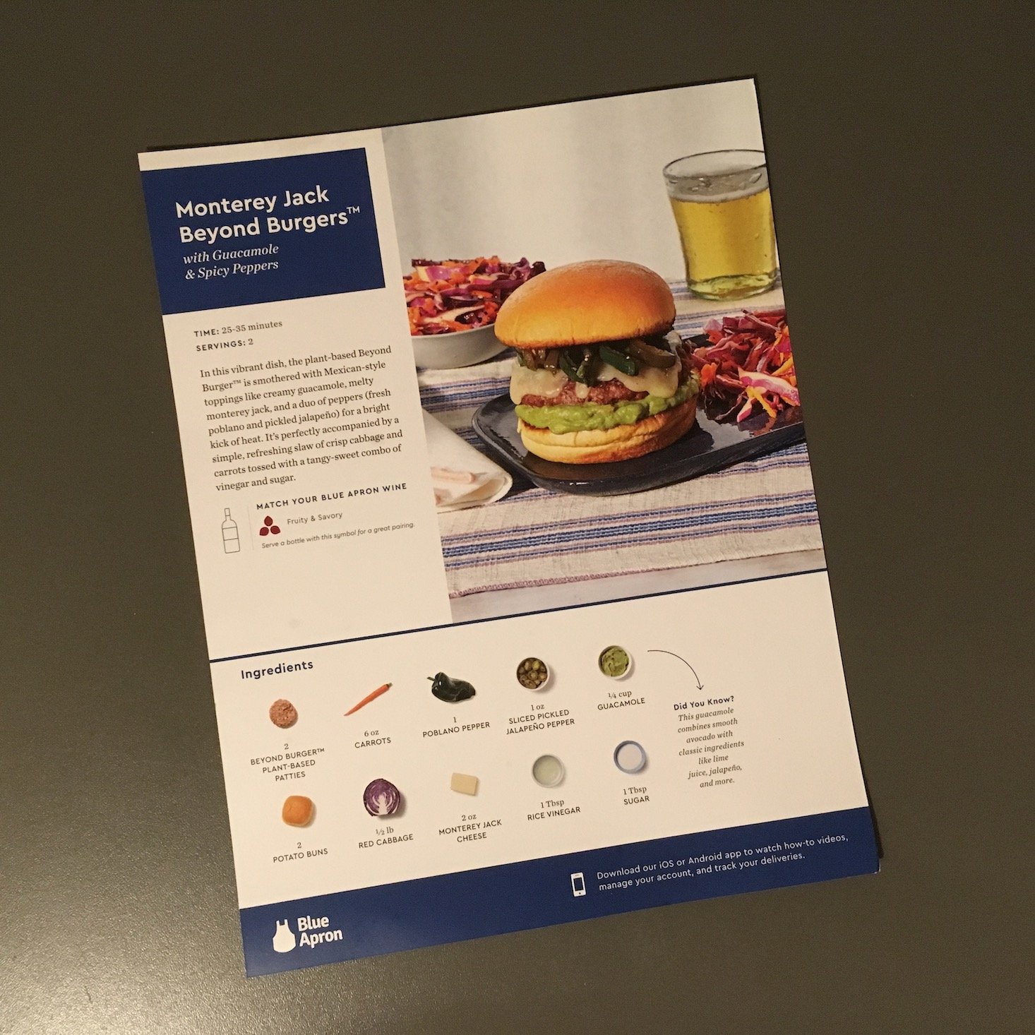 monterey jack beyond burger recipe card front