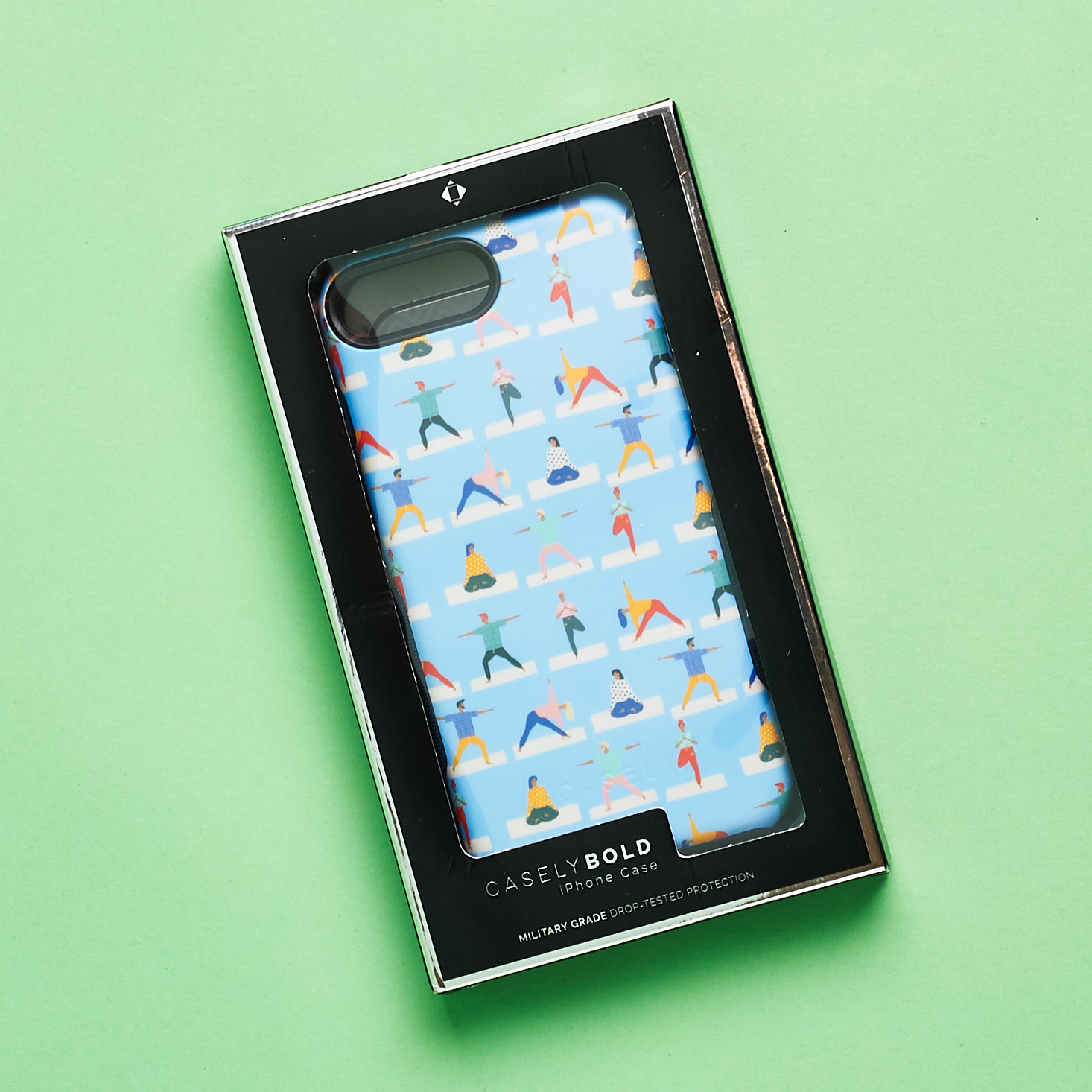 light blue case in packaging