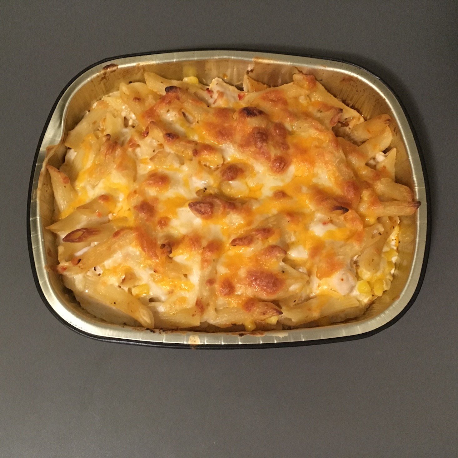 chipotle chicken alfredo baked penne after baking