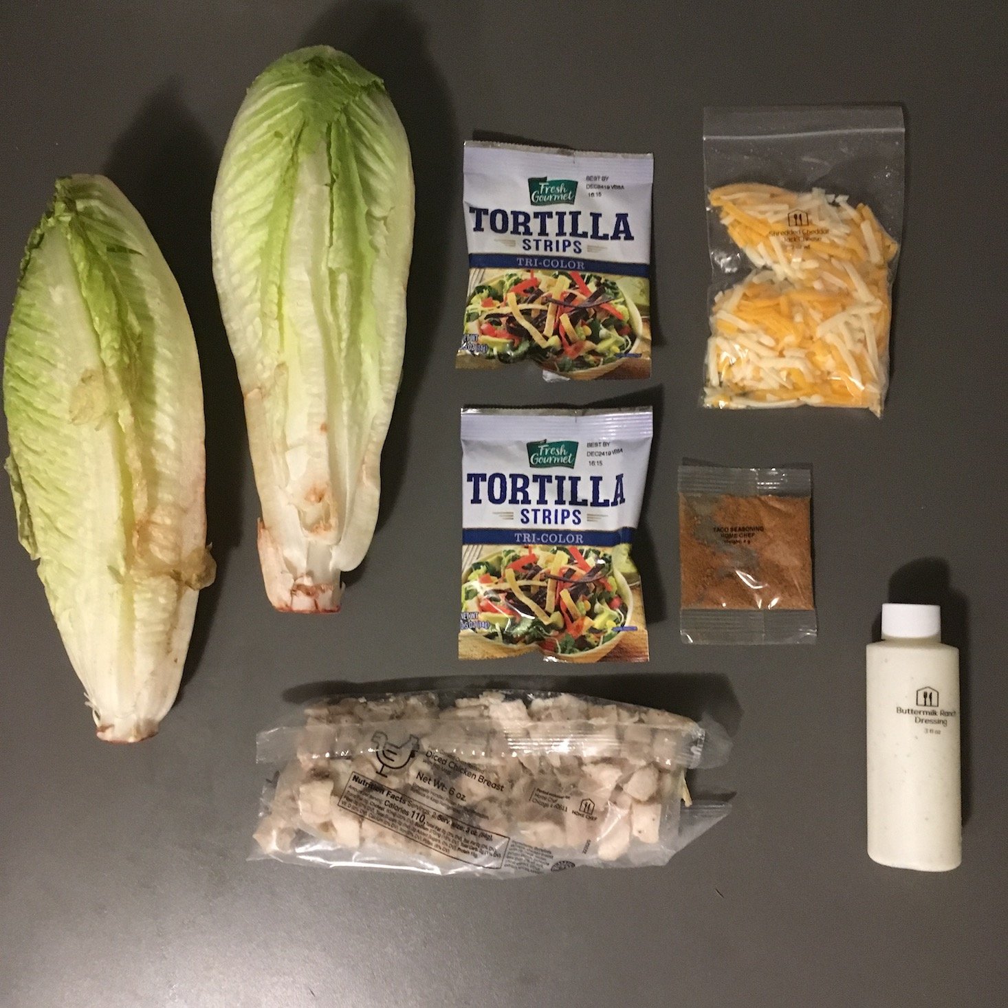 cowboy chicken ranch salad ingredients laydown