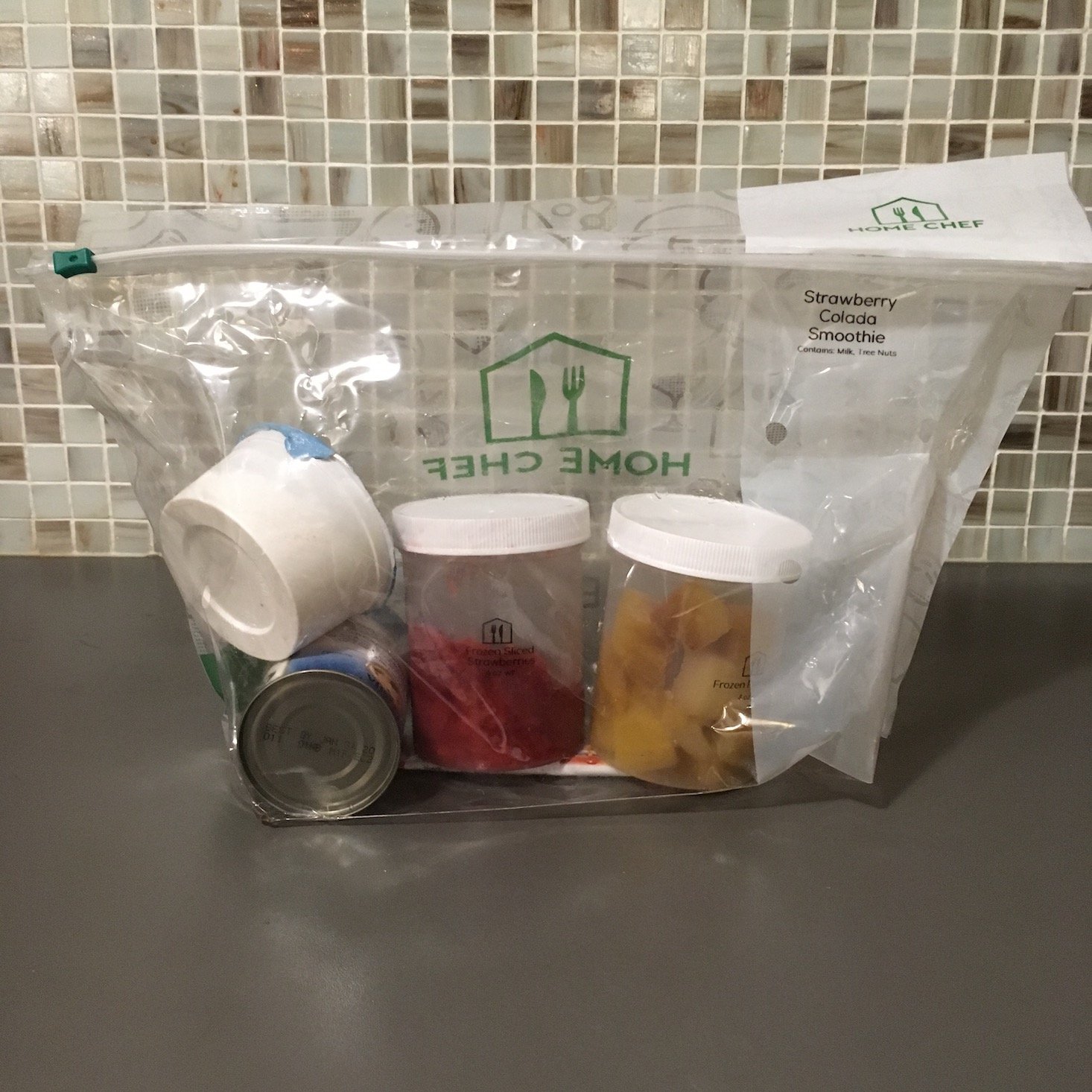 strawberry colada smoothie ingredients bag