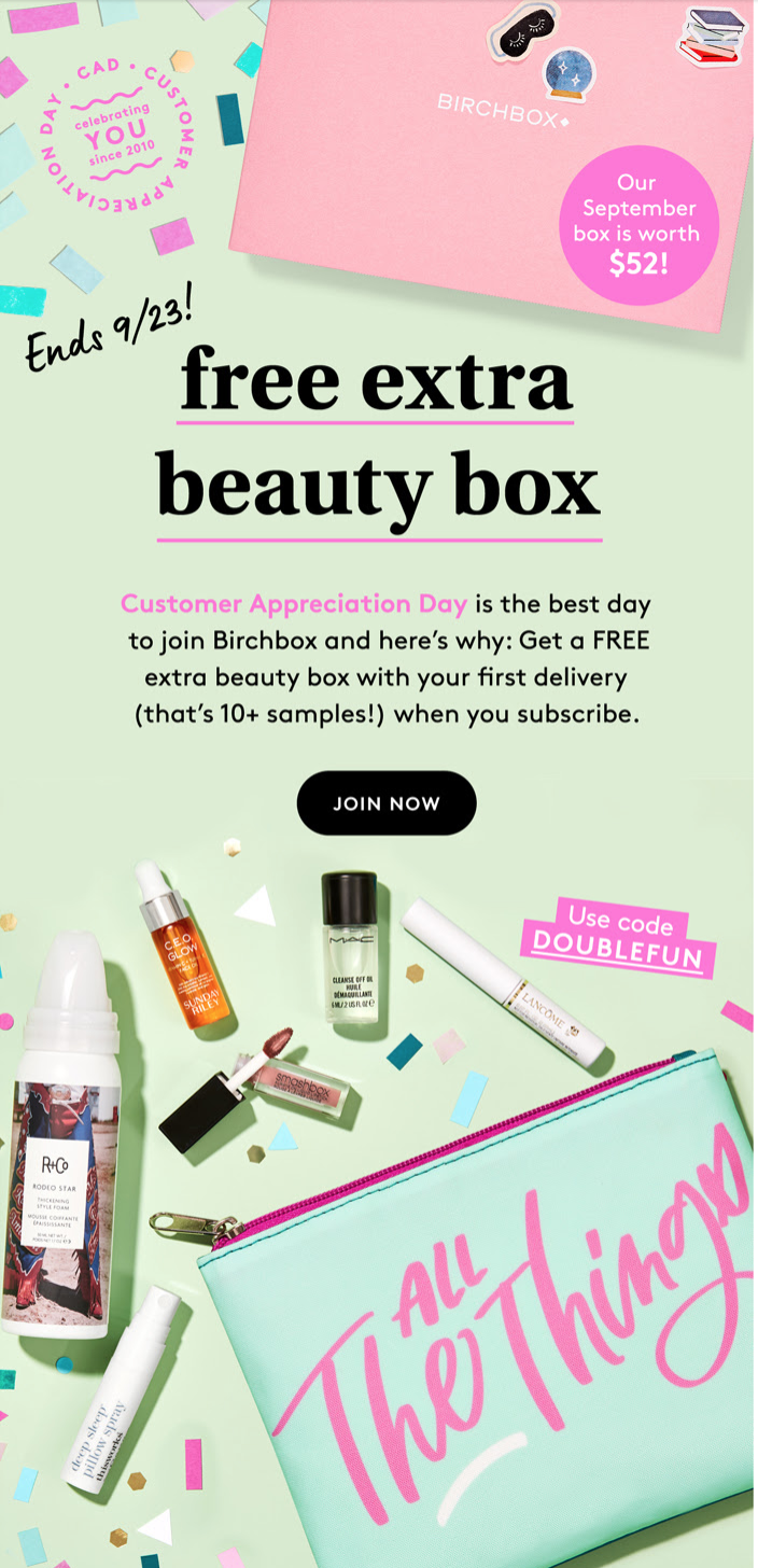 Last Day! Birchbox Coupon – FREE Extra Birchbox With Subscription