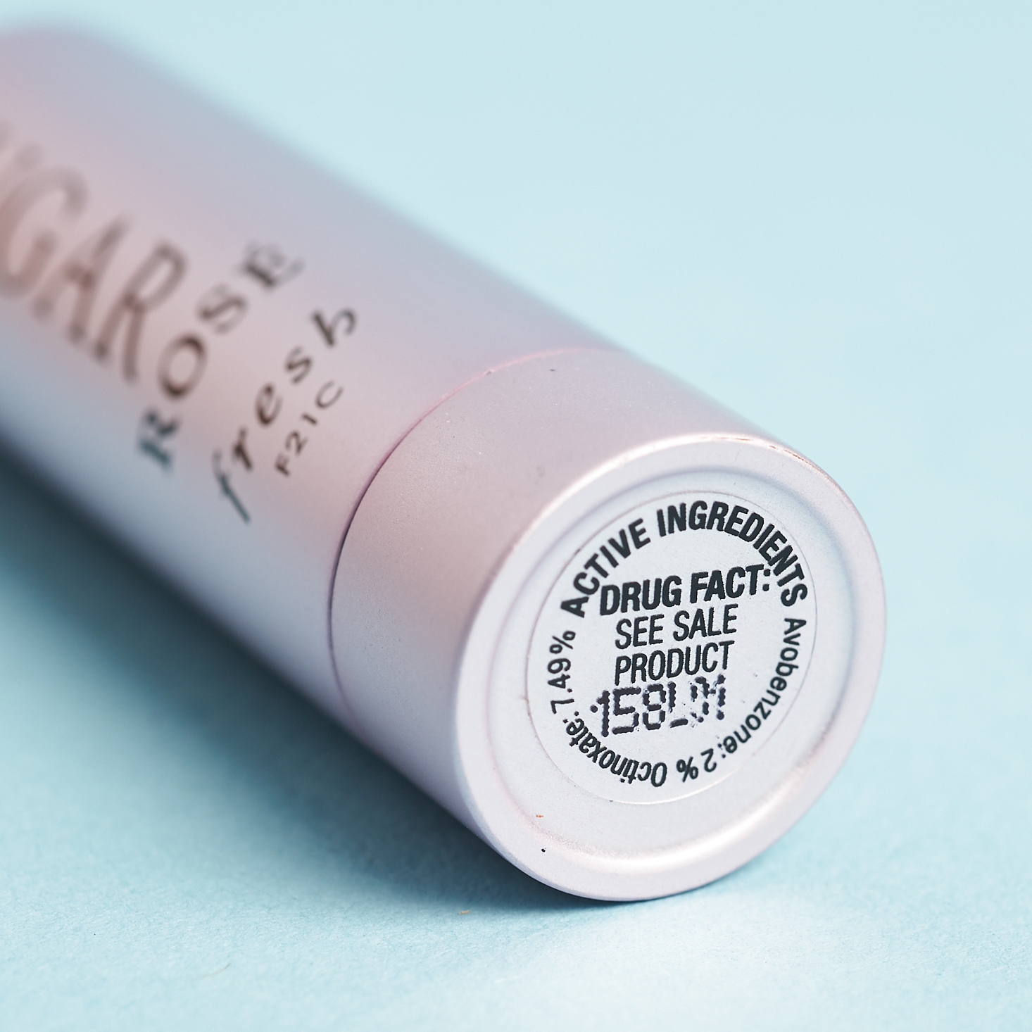 bottom of fresh Sugar Lip Treatment Sunscreen SPF 15 Sugar Rosé Tinted