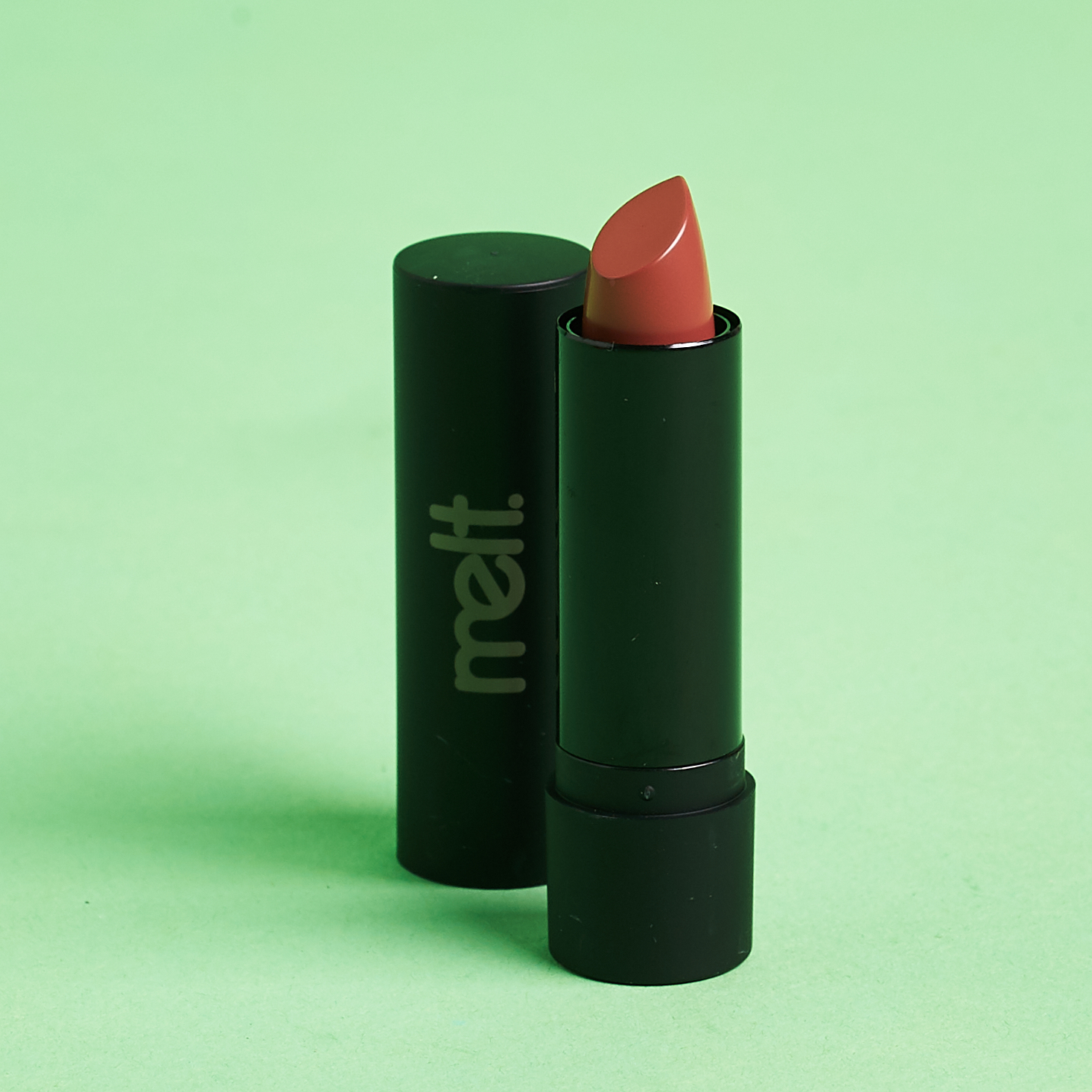 Melt Cosmetics Lipstick in Old Rose with cap off