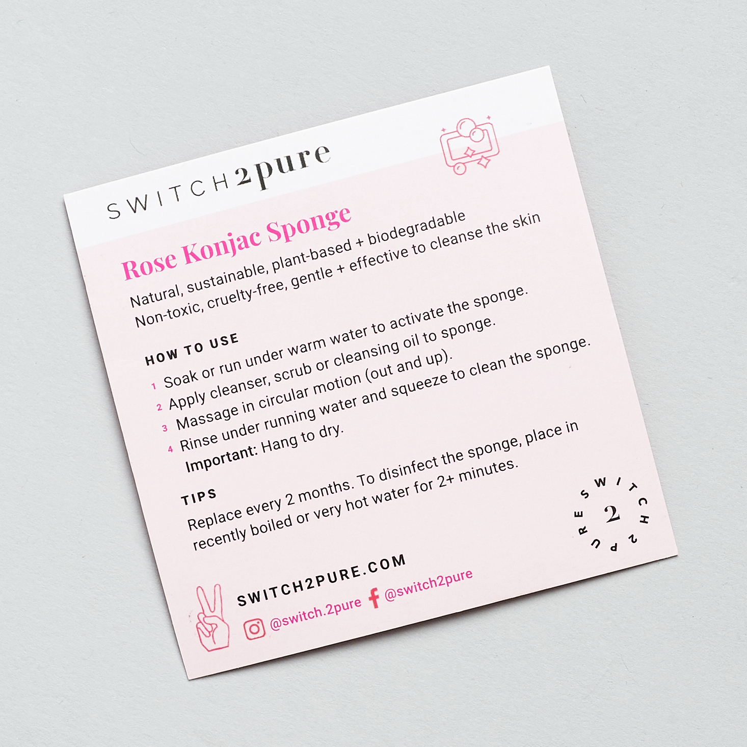 info card for Switch 2 Pure Rose Konjac Sponge