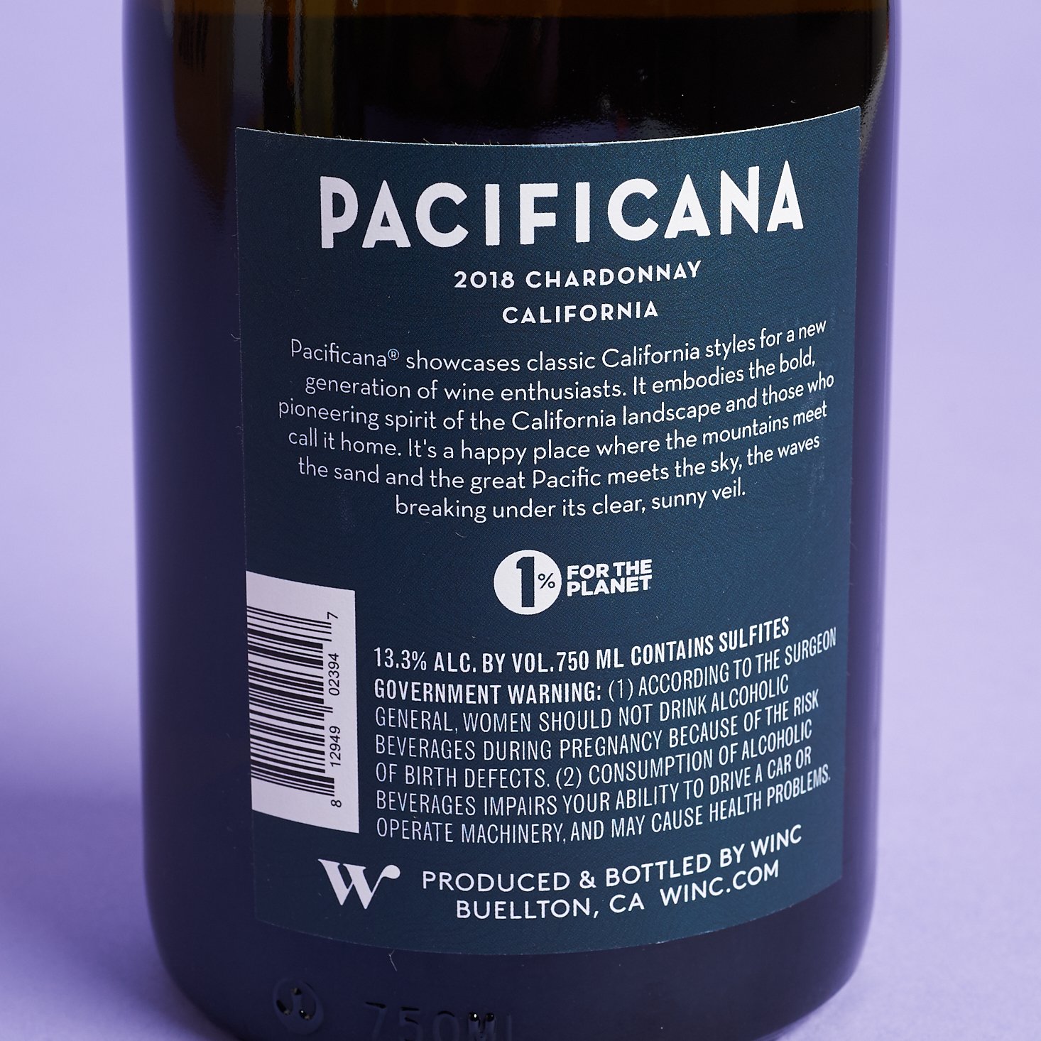 pacificana 2018 chardonnay back label