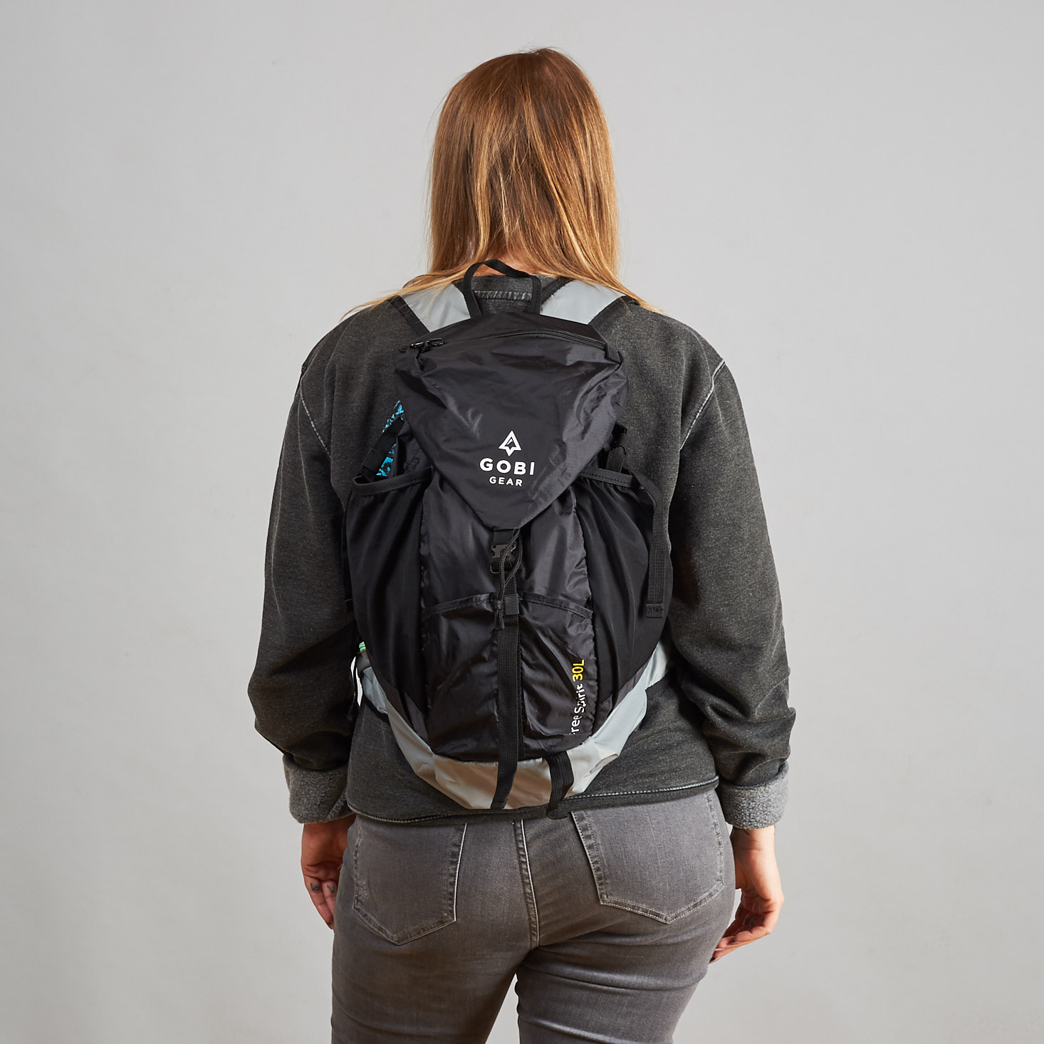 Marne wearing Gobi Gear backpack- back