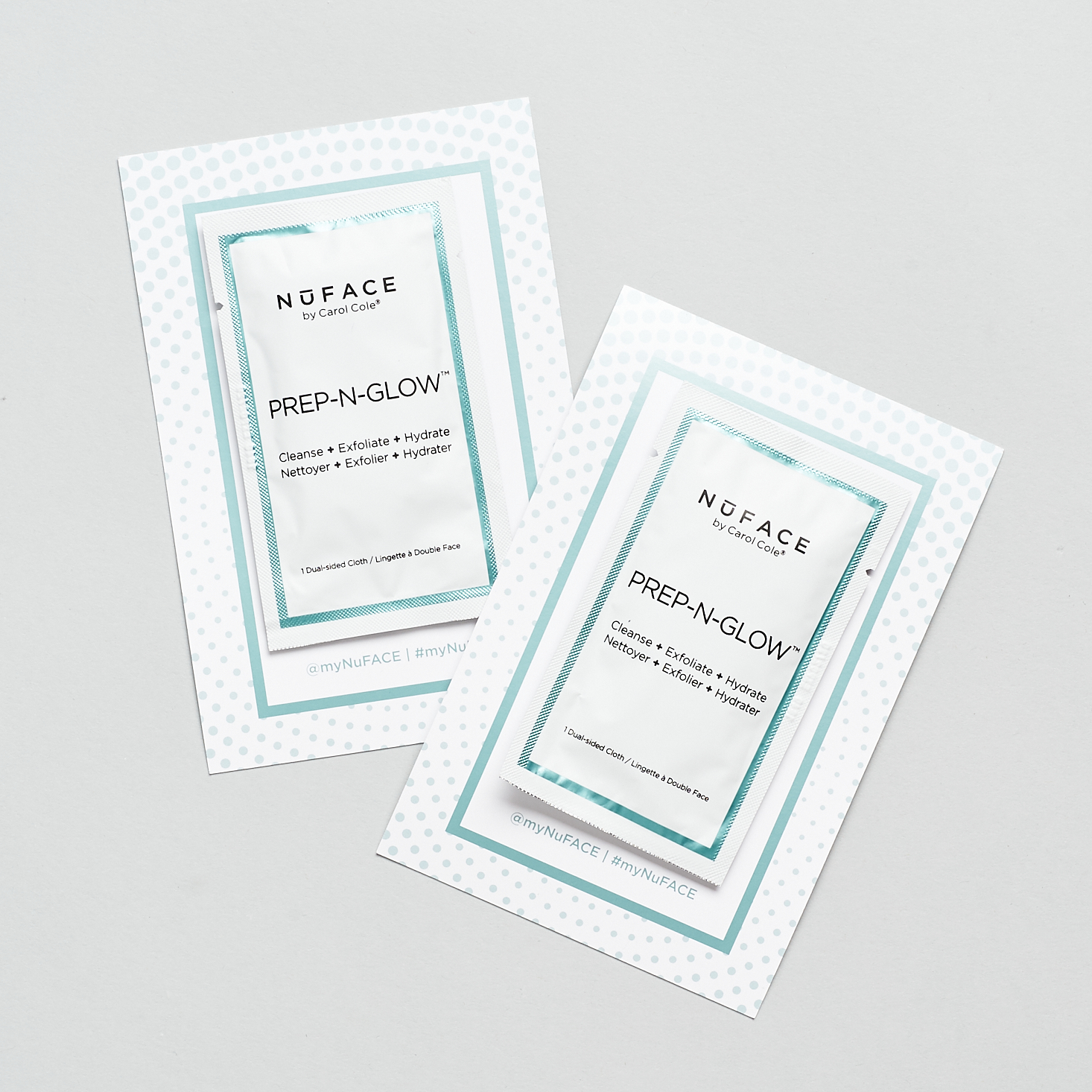 NuFACE Prep-N-Glow Cloth samples