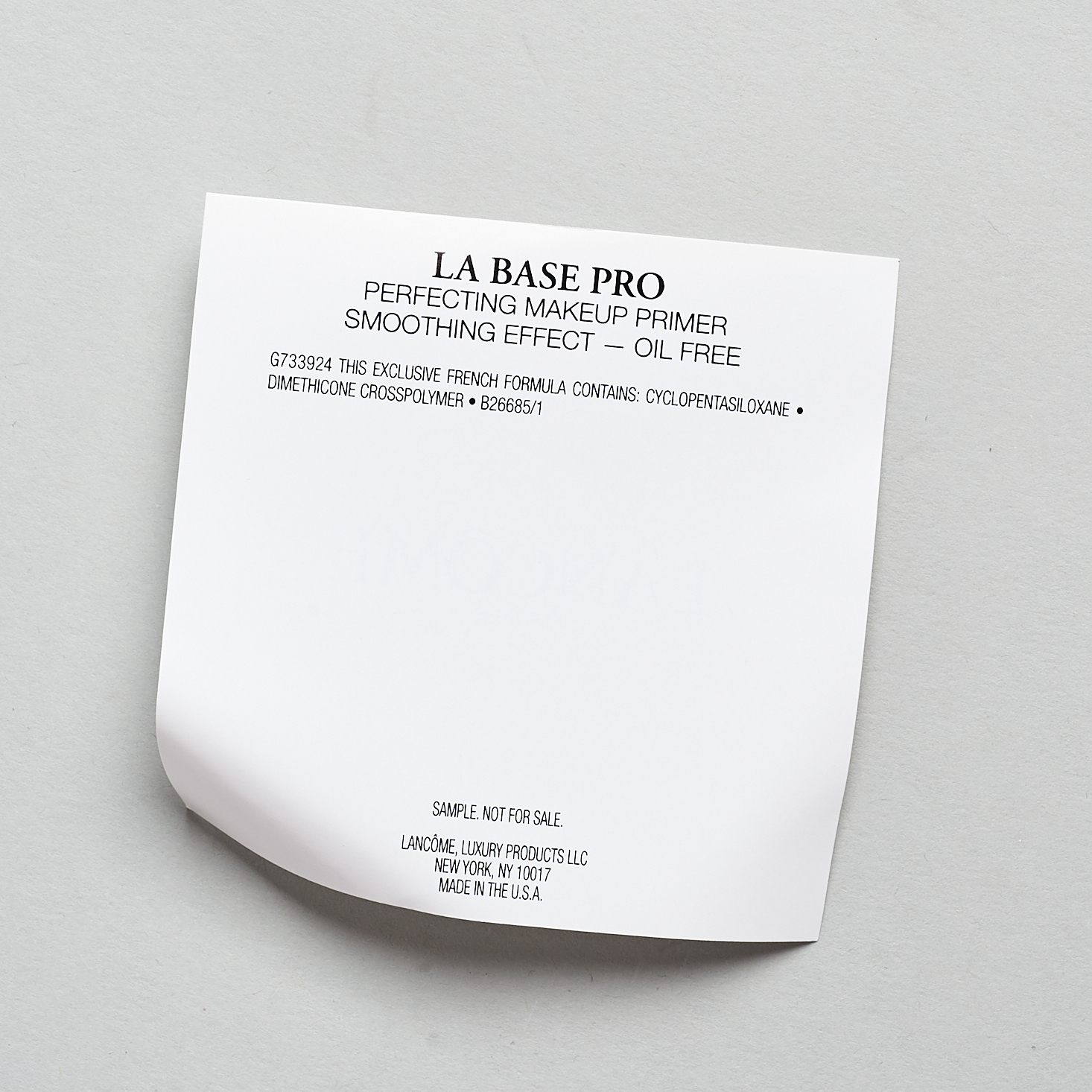 info card for Lancome La Base Pro Perfecting Makeup Primer