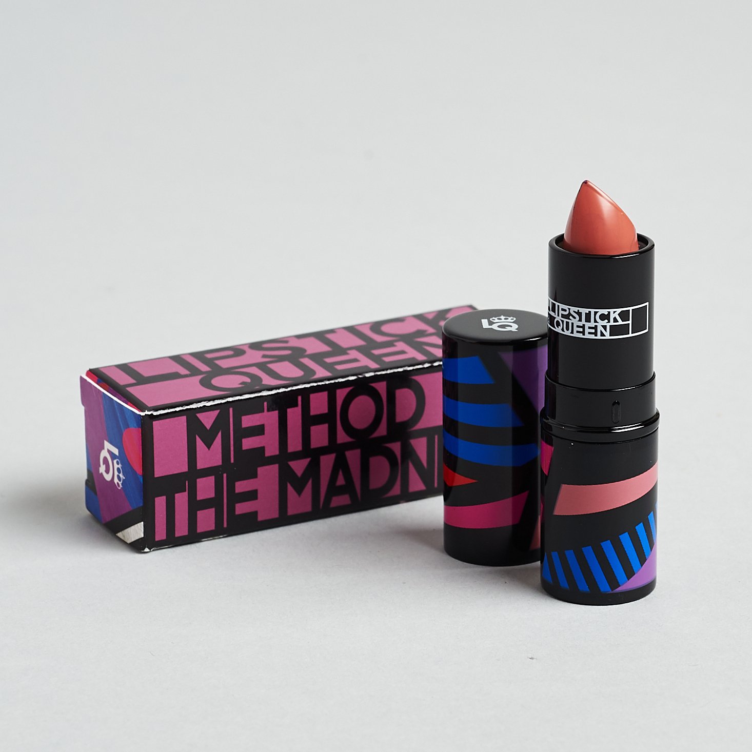 opened Lipstick Queen Method In The Madness Lipstick in Manic Mauve with box