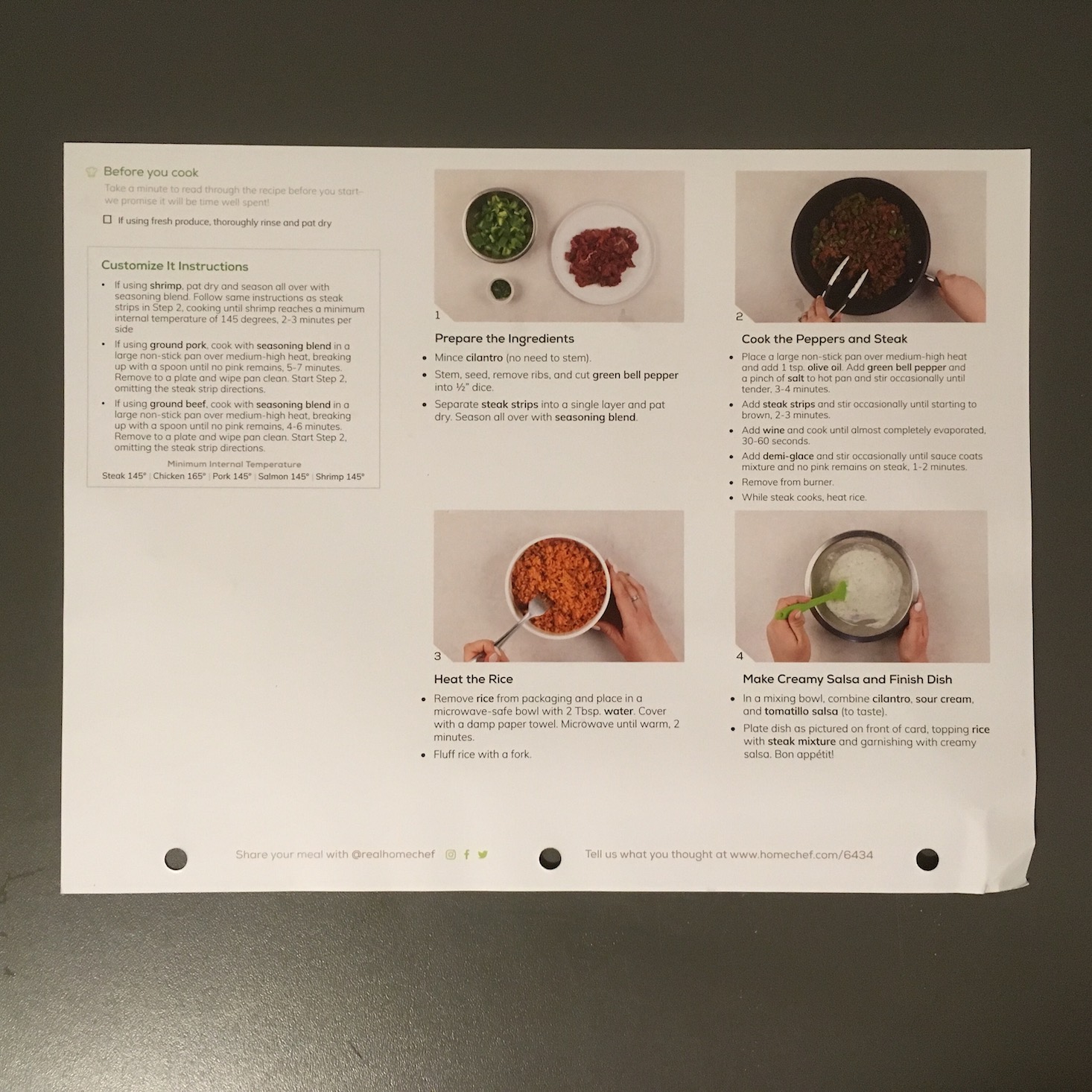 steak and rice bowl recipe card back