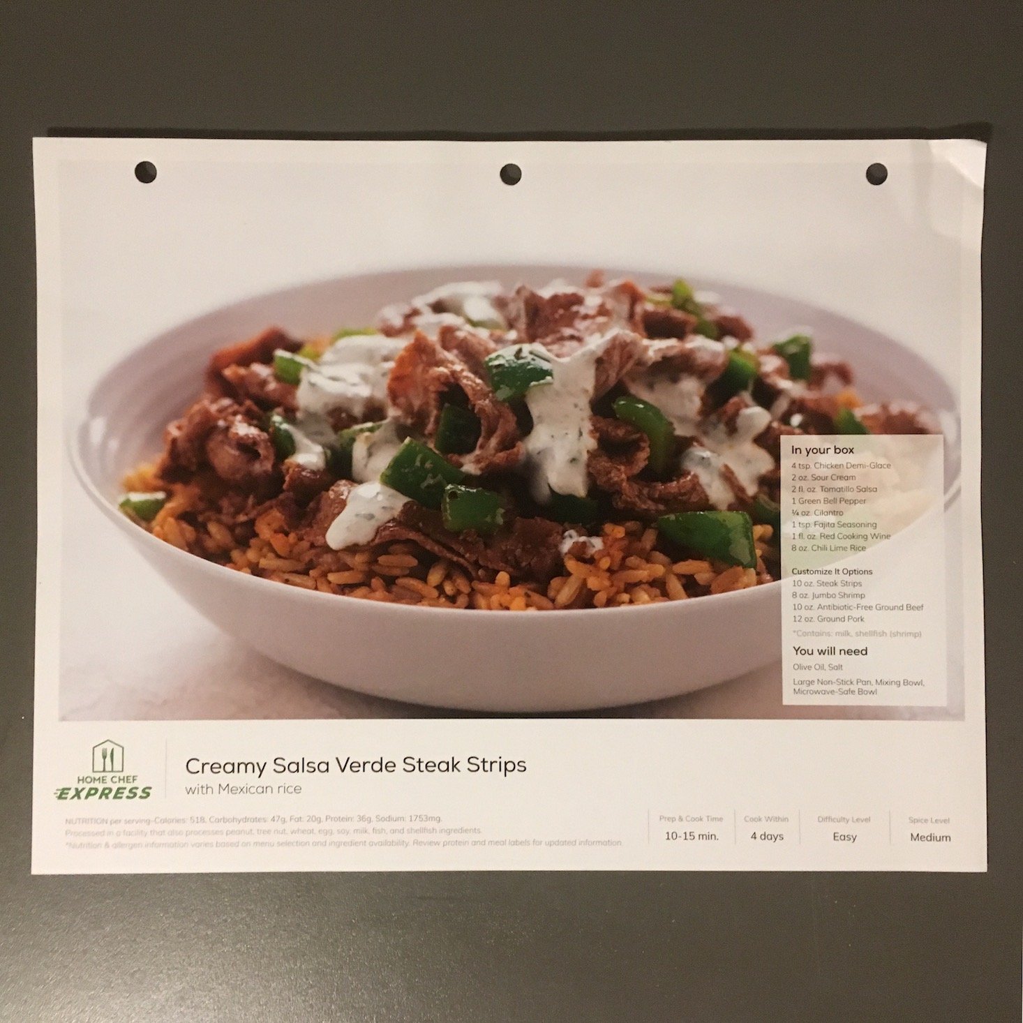 steak and rice bowl recipe card front