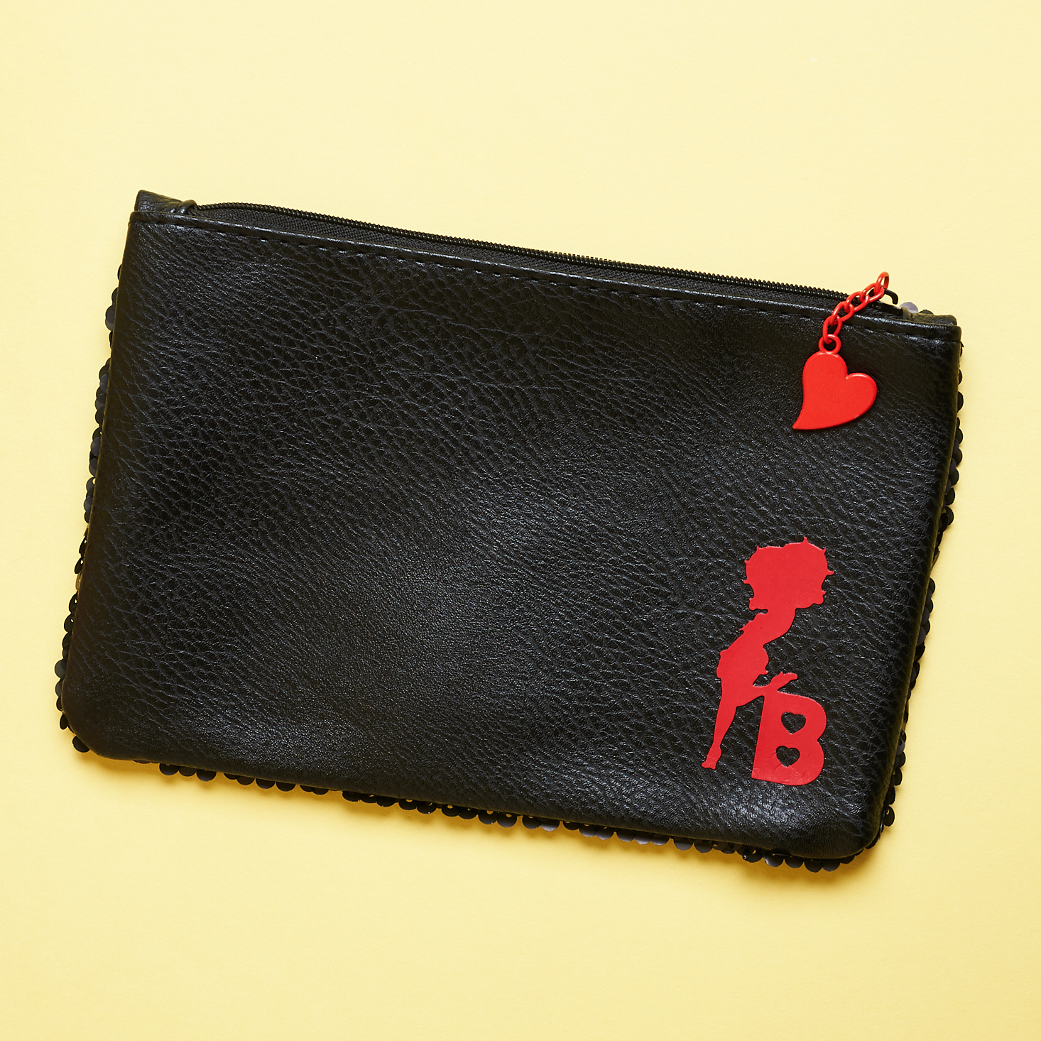 black matte sequin betty boop bag