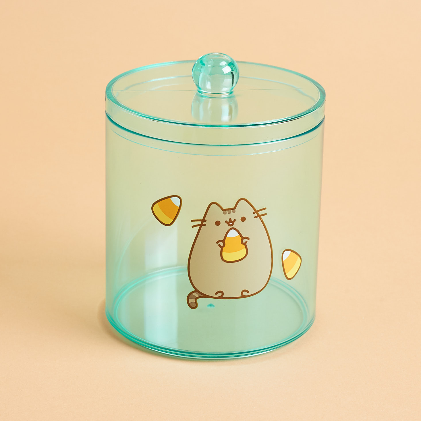 Pusheen candy corn plastic jar