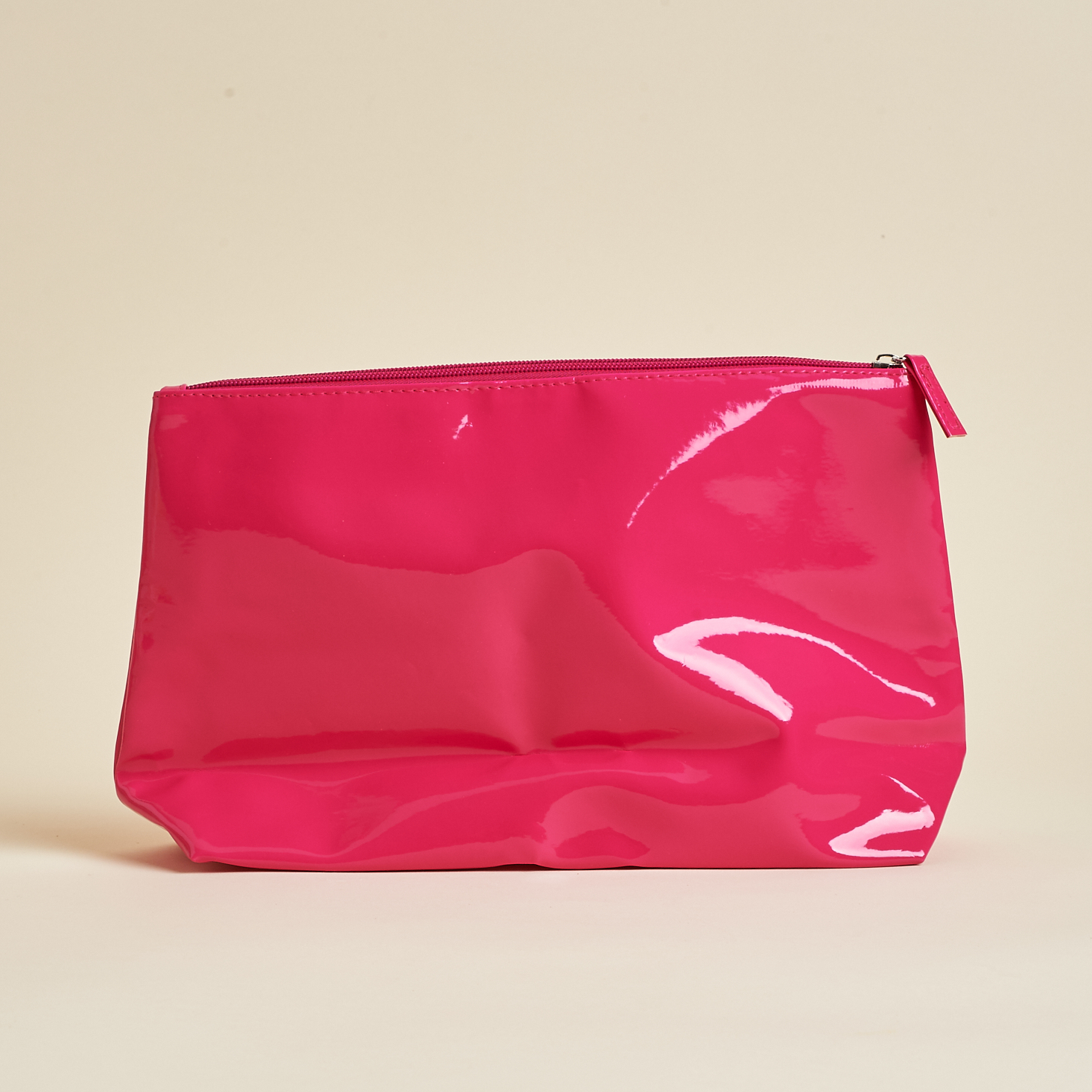other side of pink makeup bag