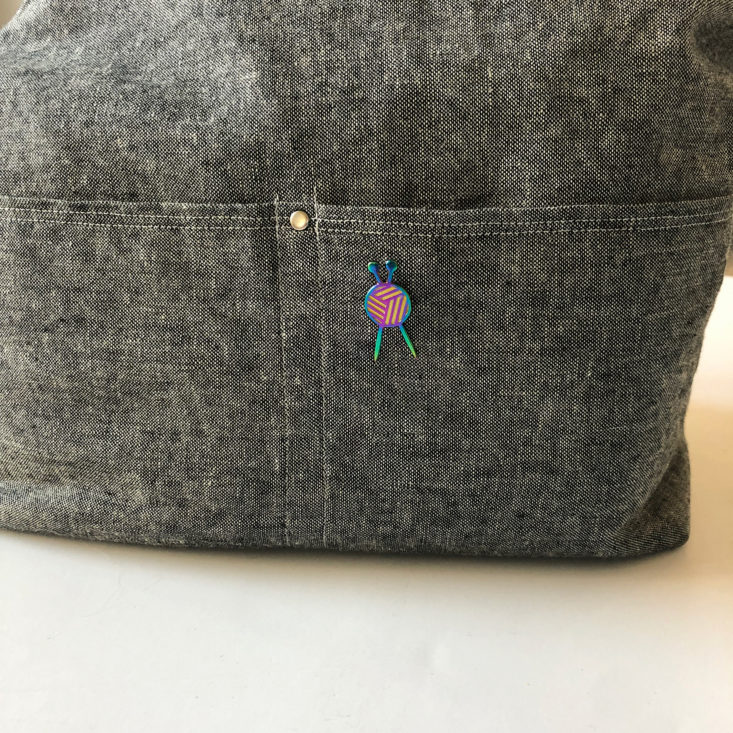 KnitCrate September 2019 pin on bag