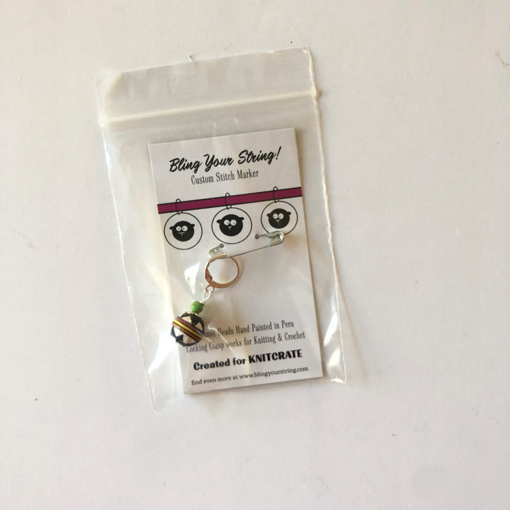 KnitCrate October 2019 stitch marker one