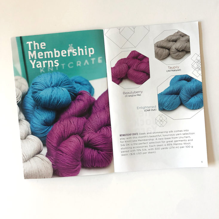 KnitCrate September 2019 yarn info