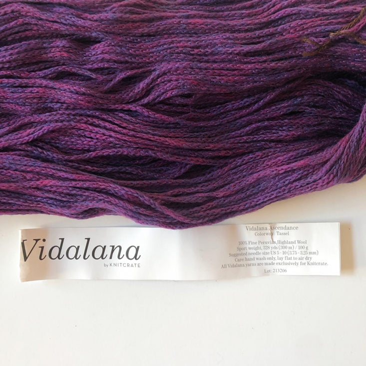 KnitCrate October 2019 yarn label