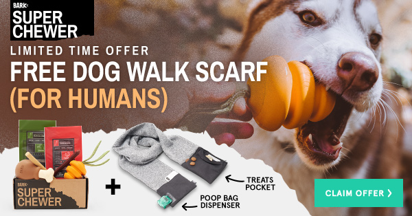 Super Chewer Coupon – Free Dog Walk Scarf With Subscription
