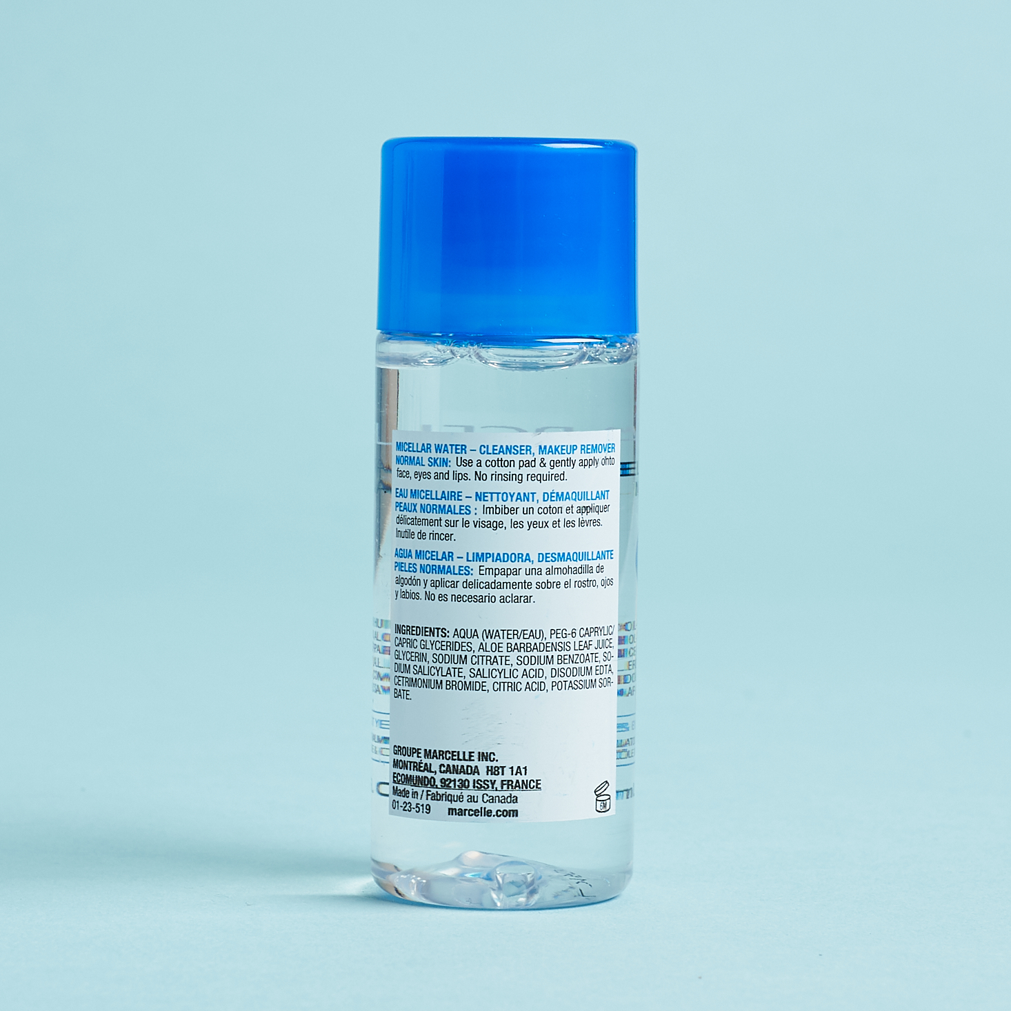 back of Marcell Micellar Water for Normal Skin