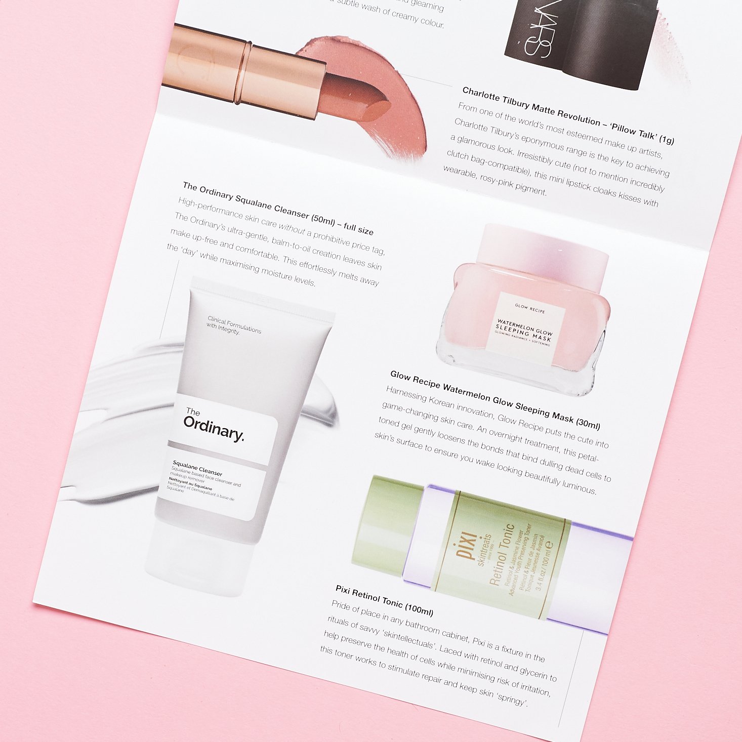 seconda page of OPened Cult Beauty Starter Kit info booklet