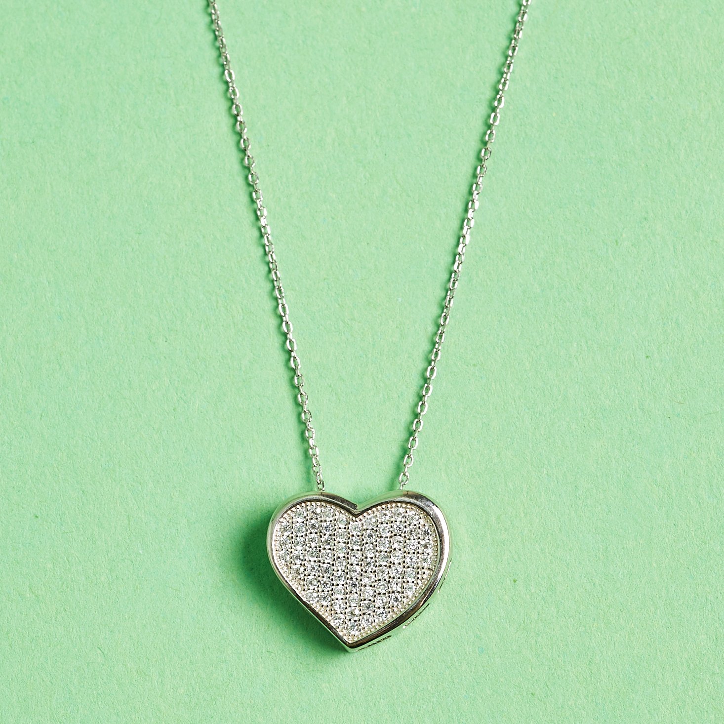 closeup shot of heart pendant
