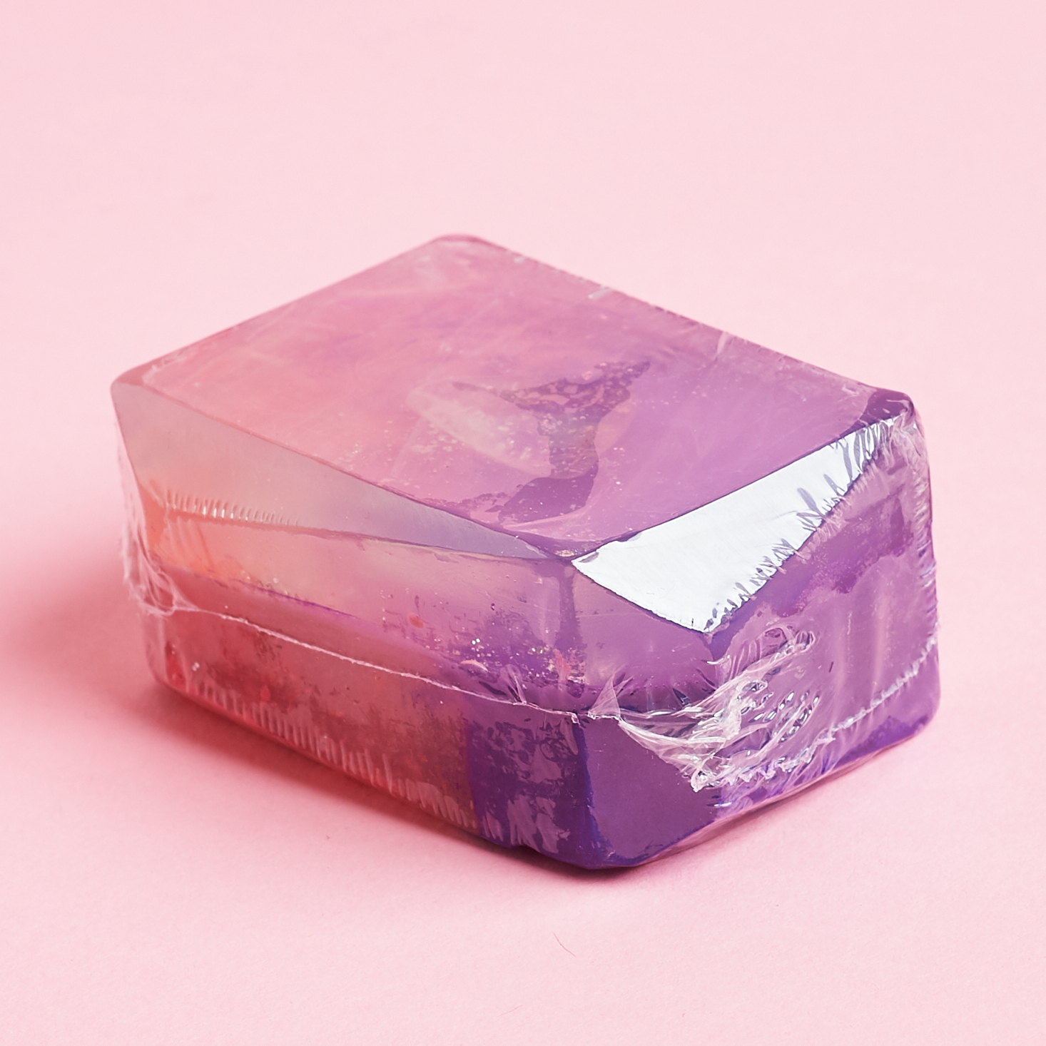 pink to purple ombre soap