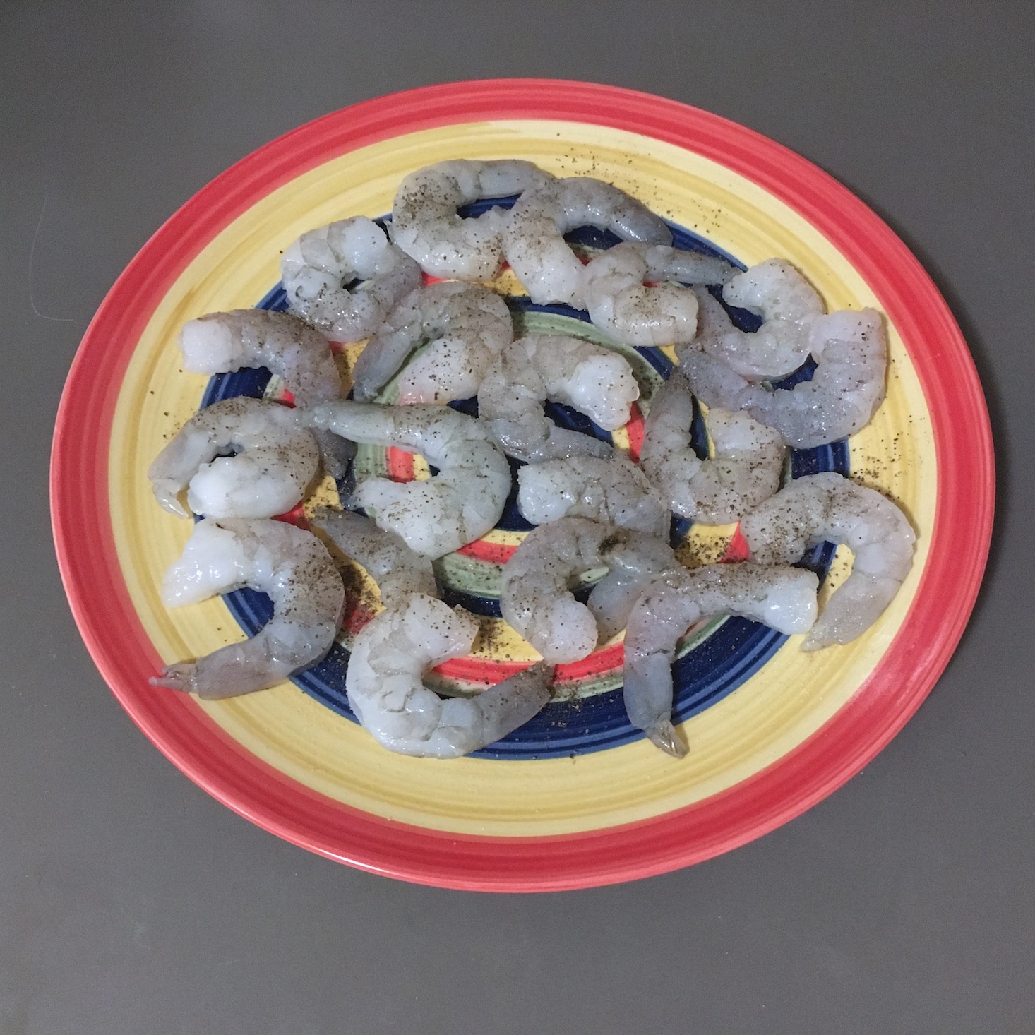 raw shrimp on a plate