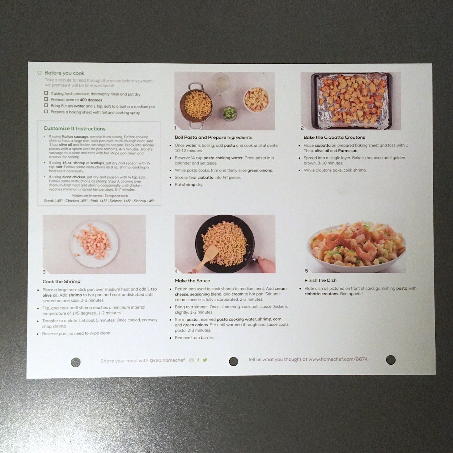 shrimp pasta recipe card back