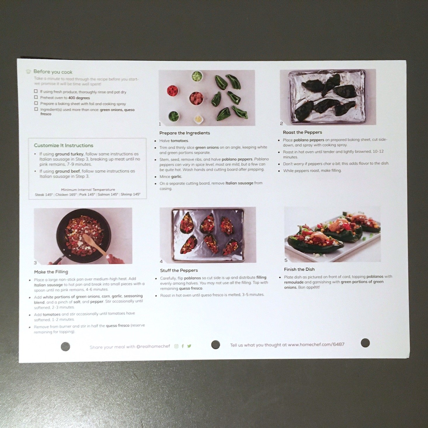 stuffed peppers recipe card back