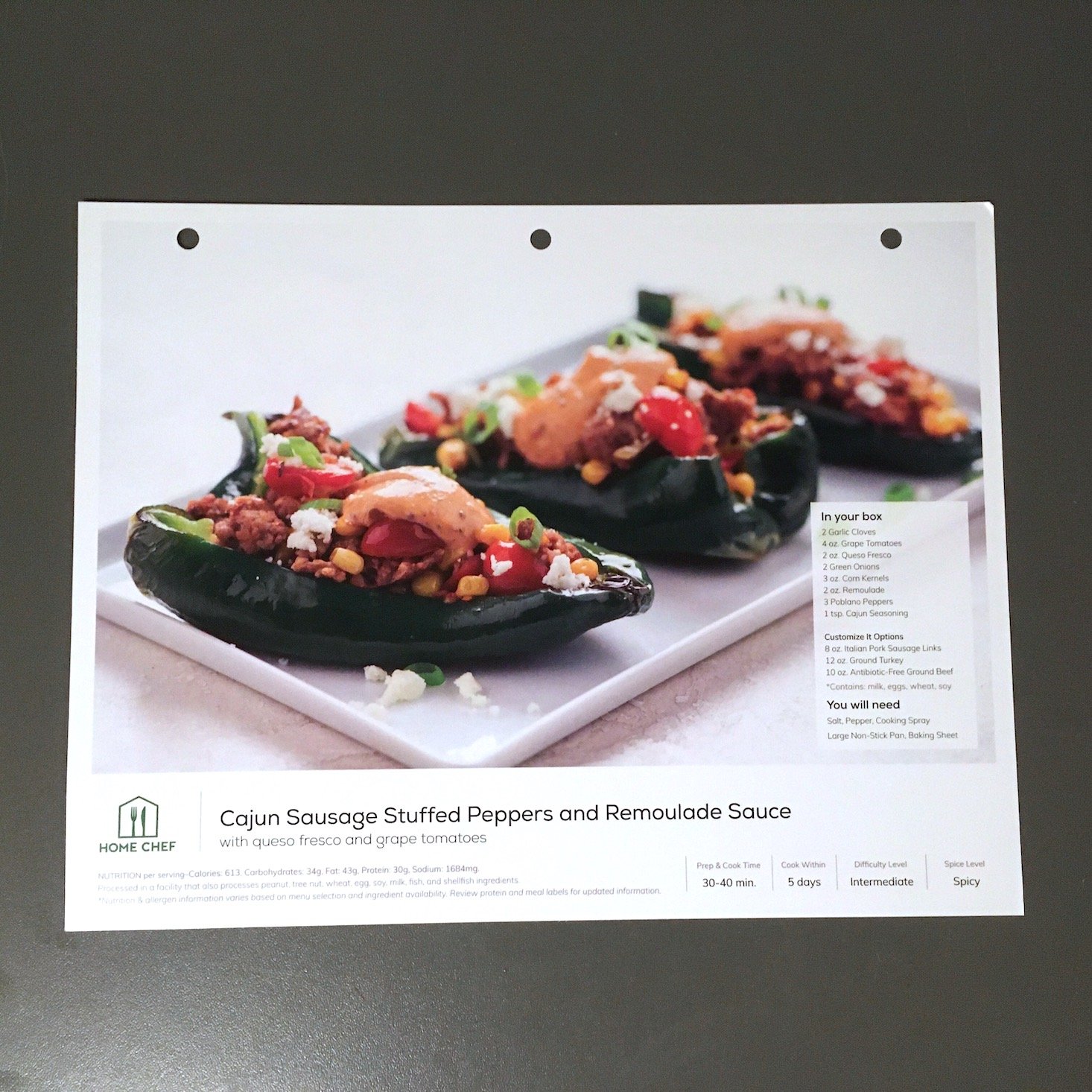 stuffed peppers recipe card front