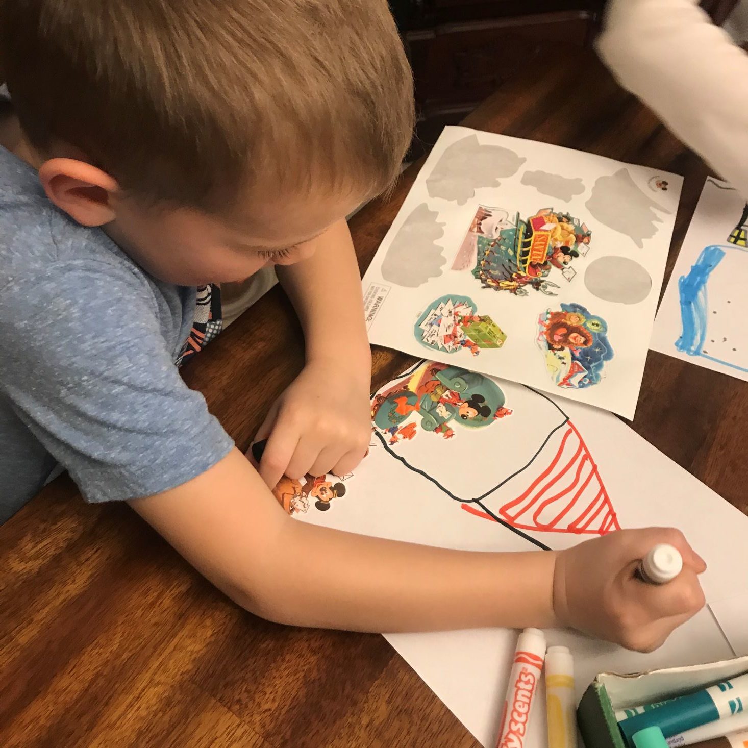 Disney Bedtime Box November 2019 Charlie working on his sticker picture