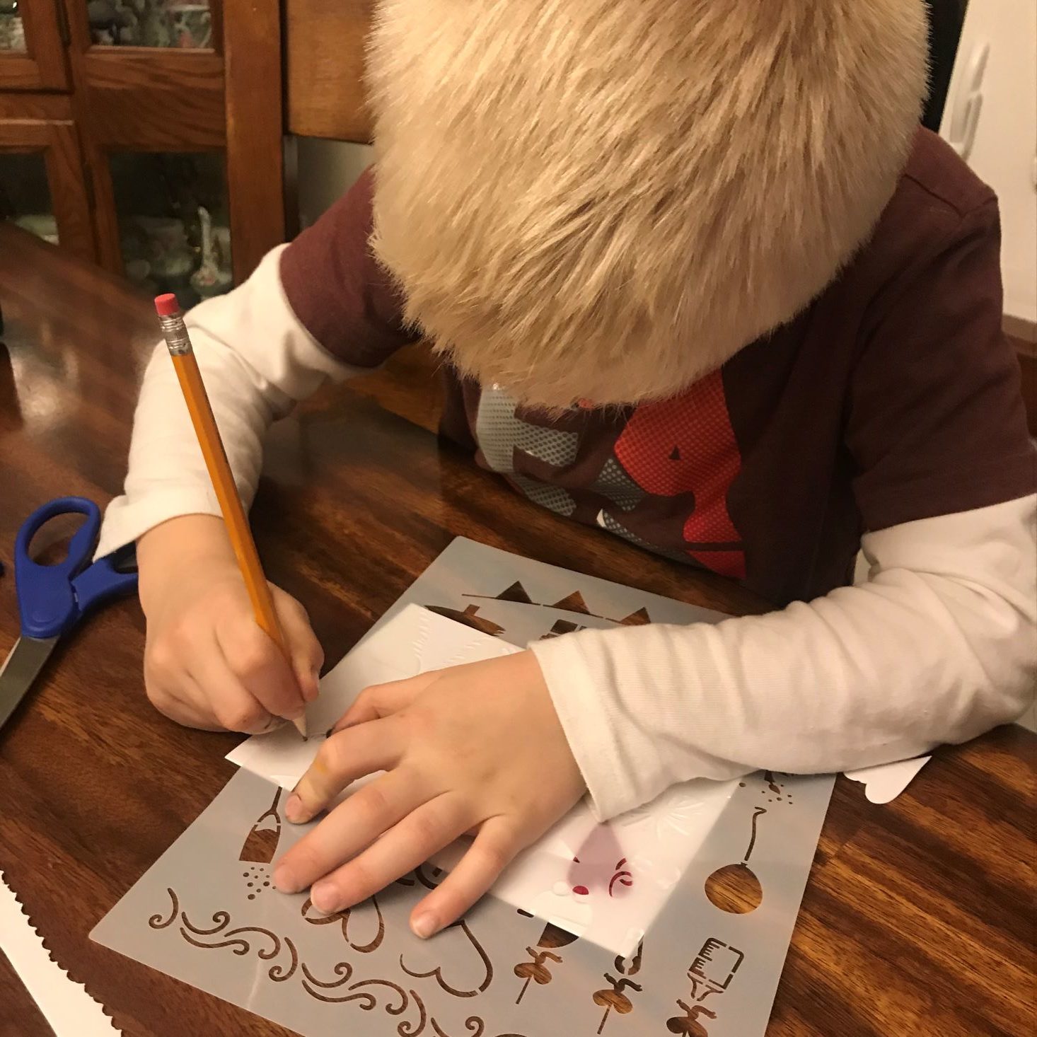 Adults and Crafts December 2019 hank stenciling